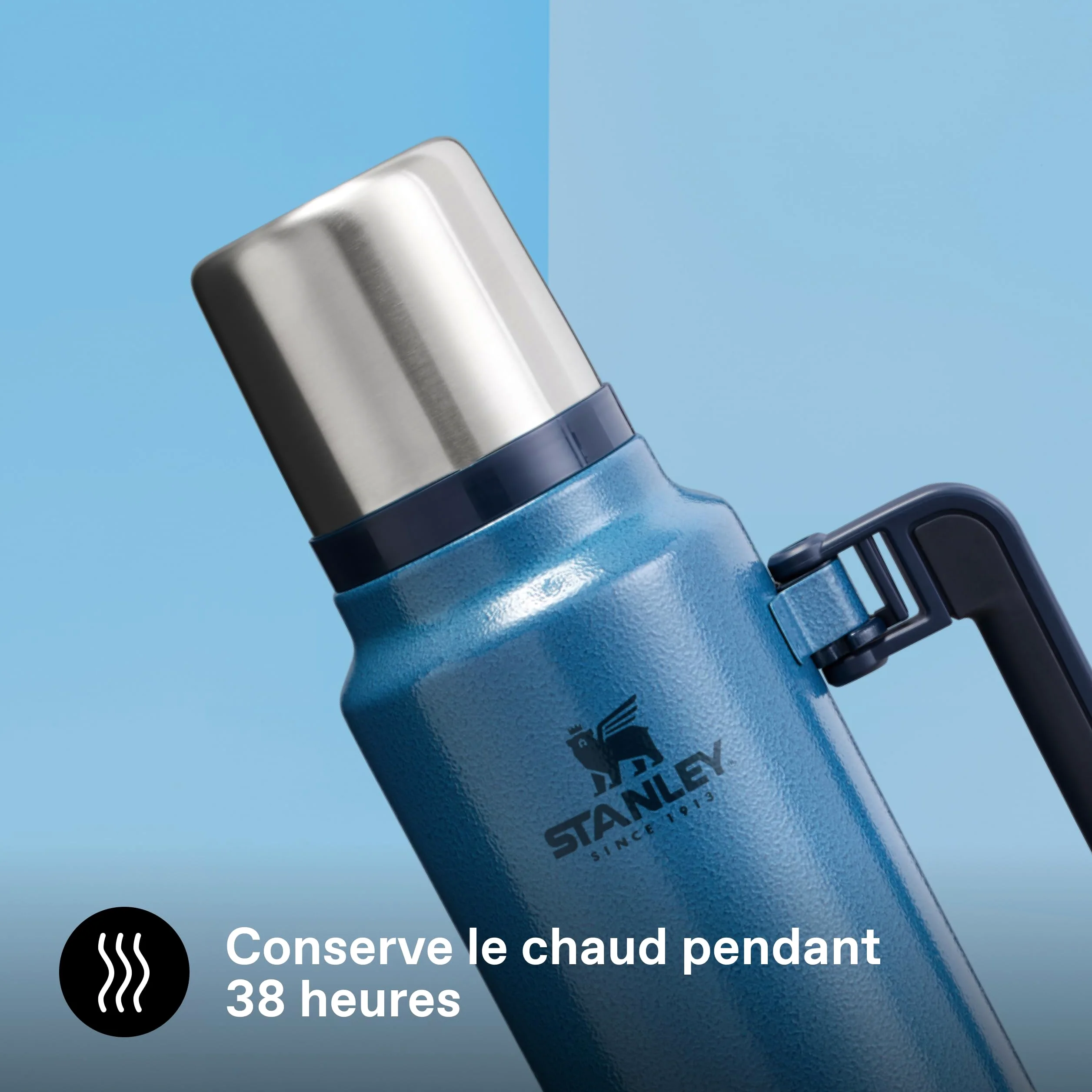 Stanley 1913 Classic Legendary Thermos 1.4L - Hammertone Lake | Maintient la Température 40h (Chaud/Froid) - Bouteille Isotherme - Sans BPA - Gourde Isotherme en Acier Inoxydable