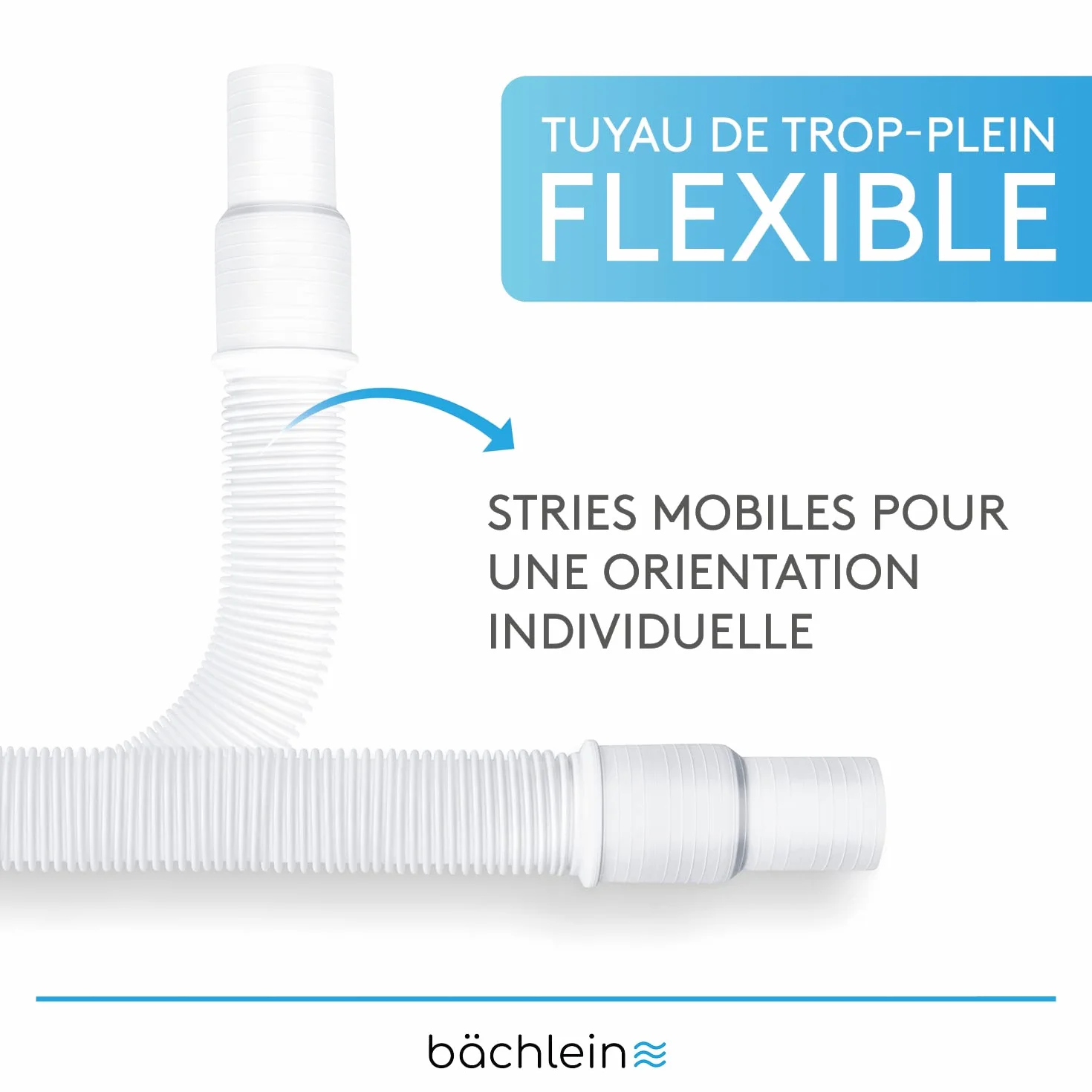 Bächlein Siphon Tubulaire Flexible Pour Évier de Cuisine - Raccord Universel G 1 1/2"