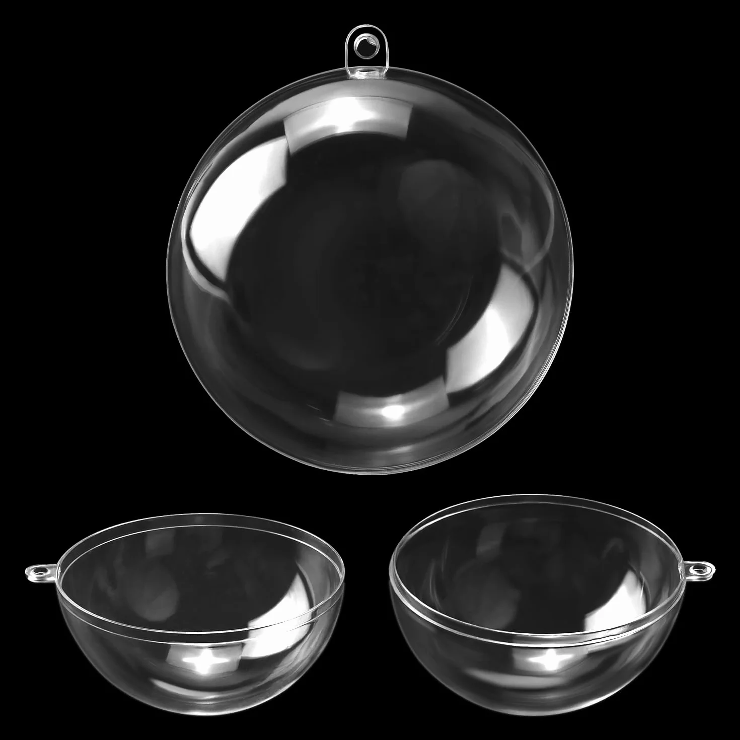 Boules en Plastique Transparentes Ø8 cm pour Noël - 20 pièces QWORK