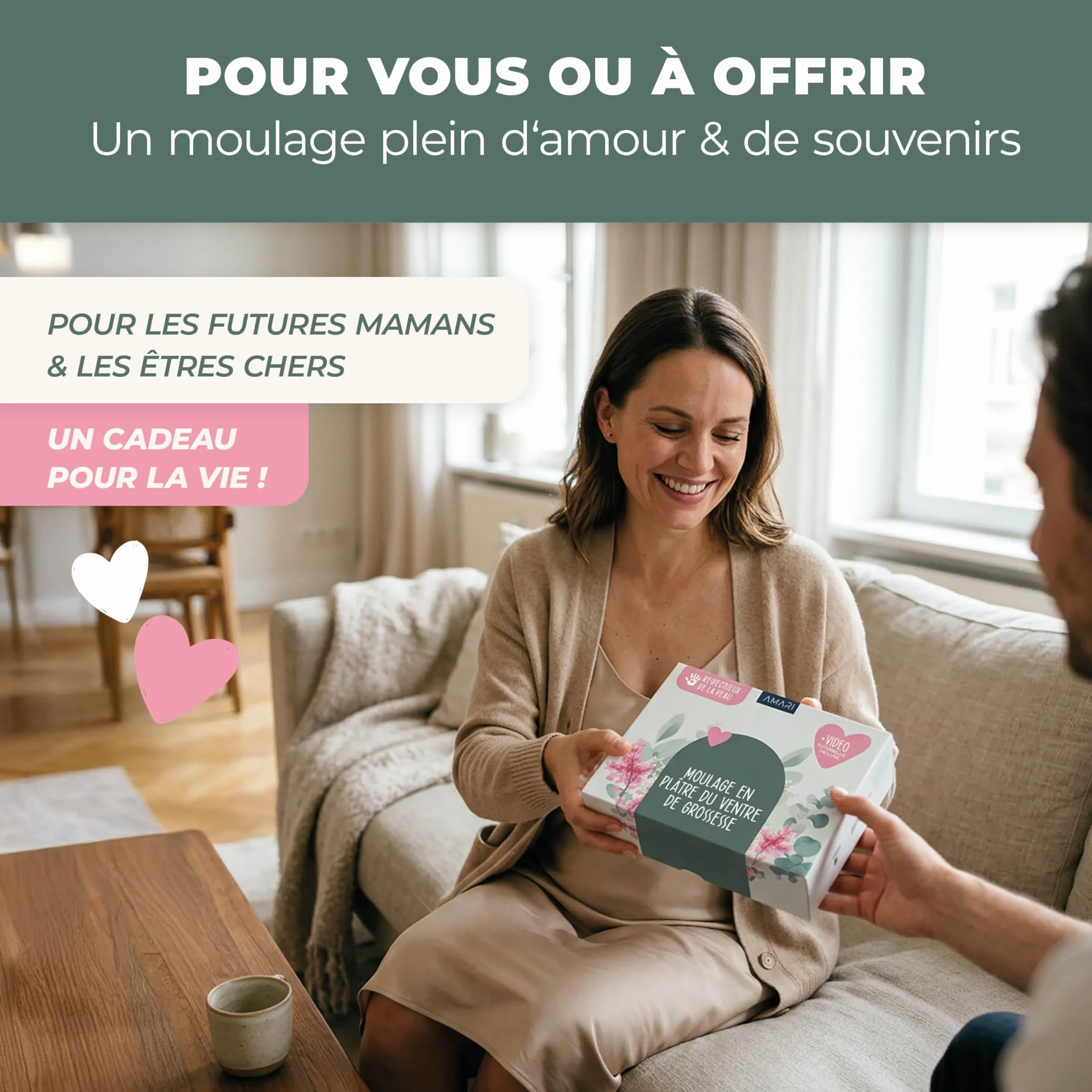 Kit d'empreintes de plâtre pour ventre de bébé - Cadeau pour future mère, souvenirs de grossesse