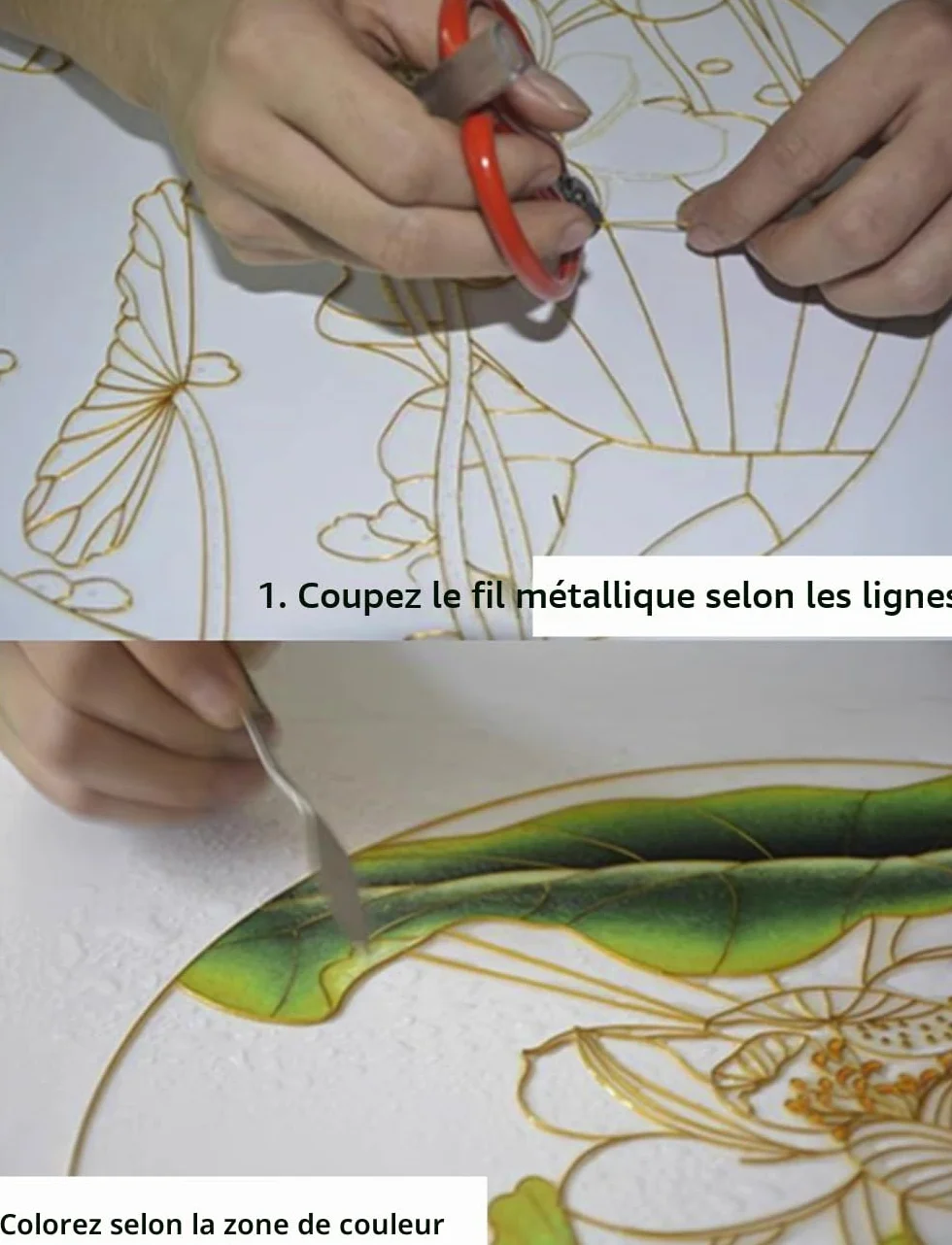 Peinture cloisonnée en émail TANZEQI Lotus Kit de bricolage pour débutant