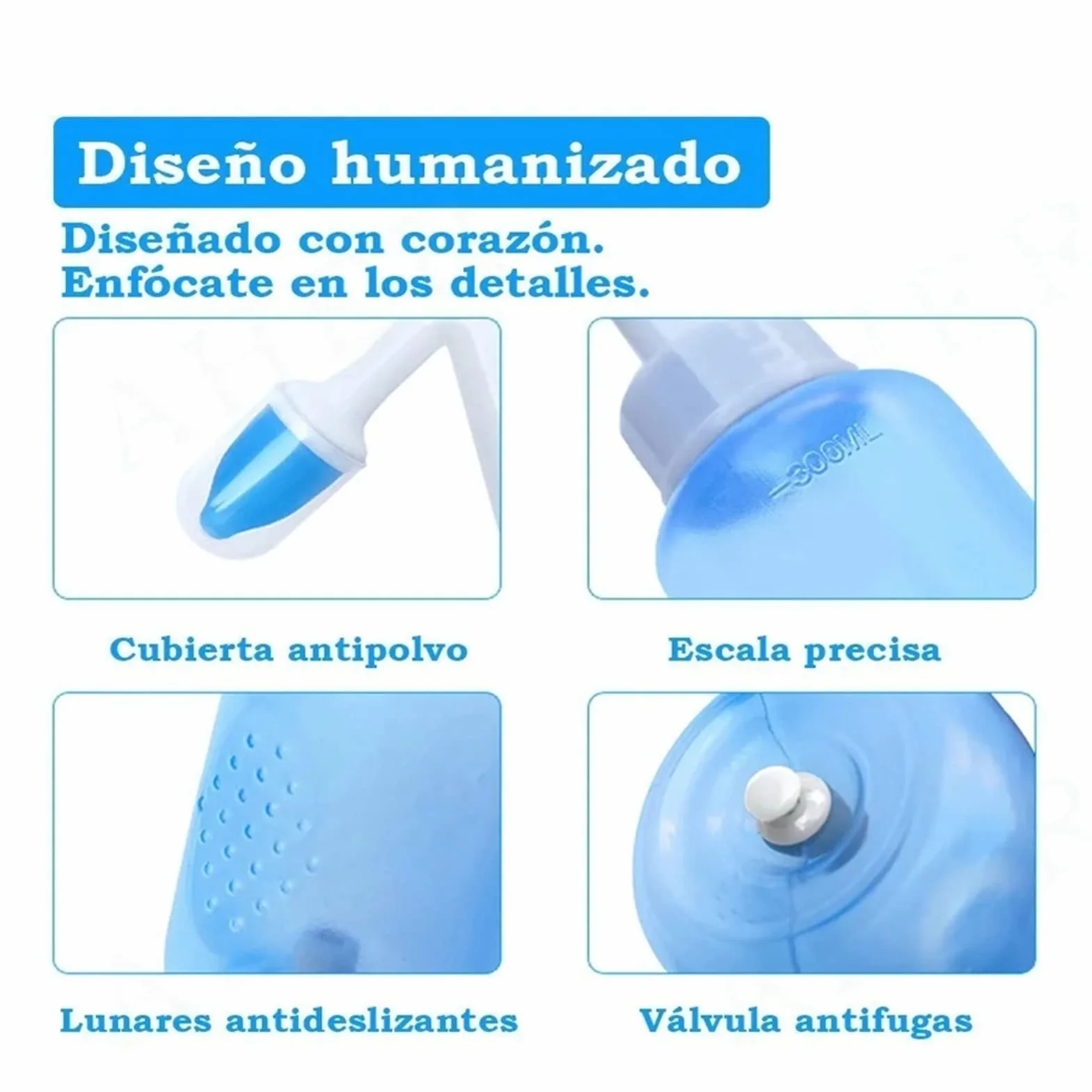 Kit de Rinçage Nasal Neti Pot 300 ml Qualité Alimentaire pour Enfants Adultes