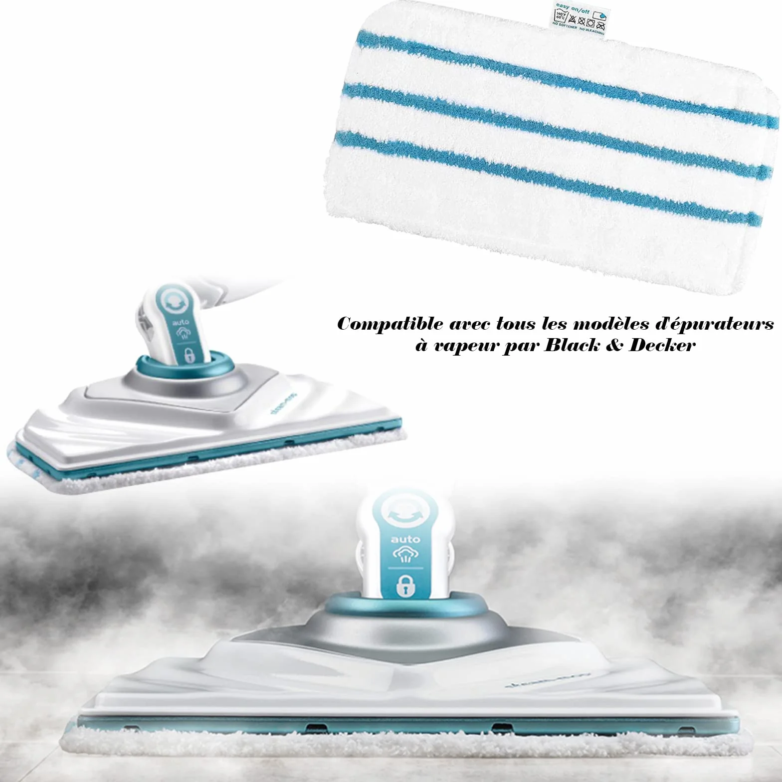 Lingettes Black et Decker Balais Vapeur FSMP20 Remplacement FSM1630