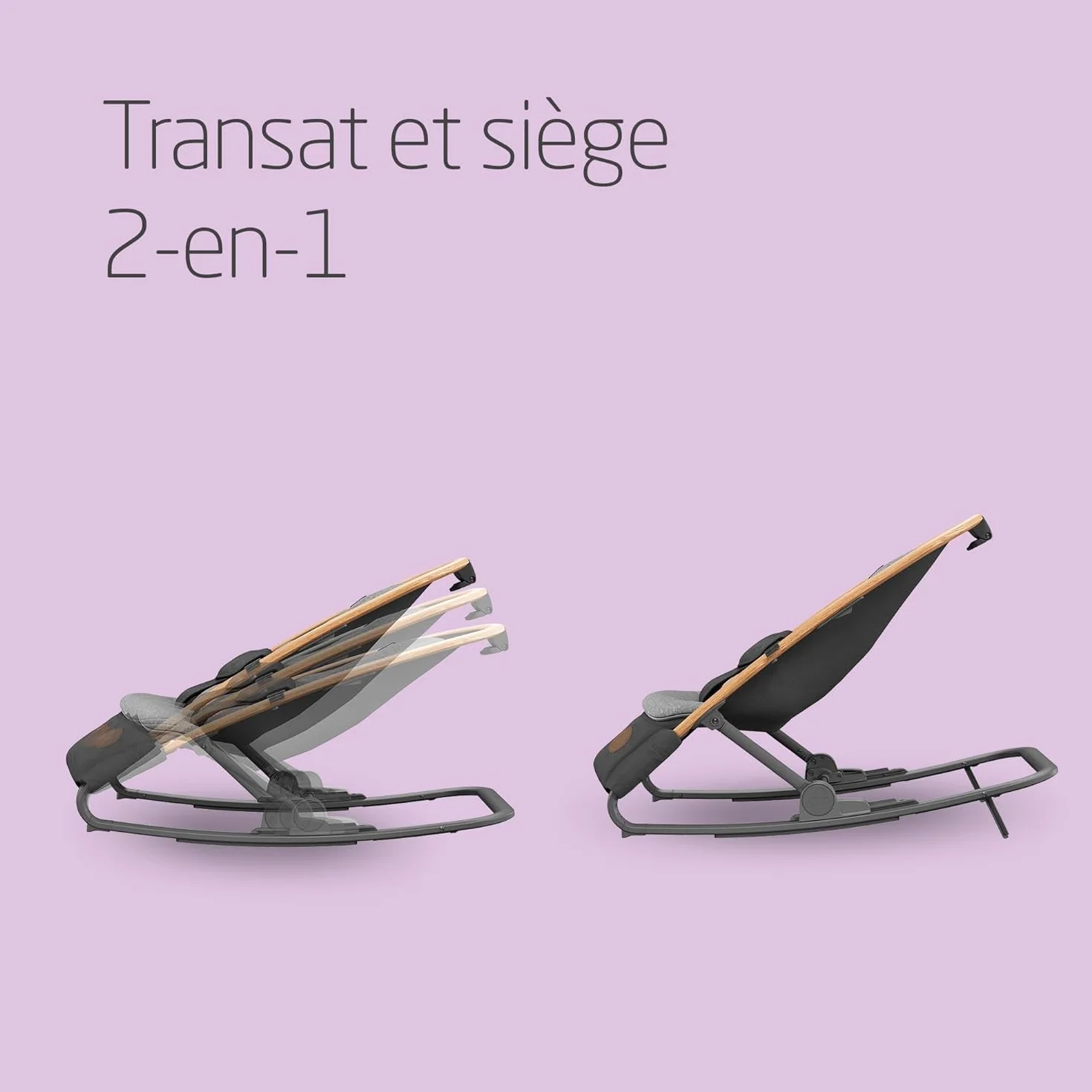 Maxi-Cosi Kori Chaise Transat Bébé 2-en-1 0-6 Mois 9 kg Baby Bouncer 3 Positions d'Inclinaison Léger Compact Essential Graphite