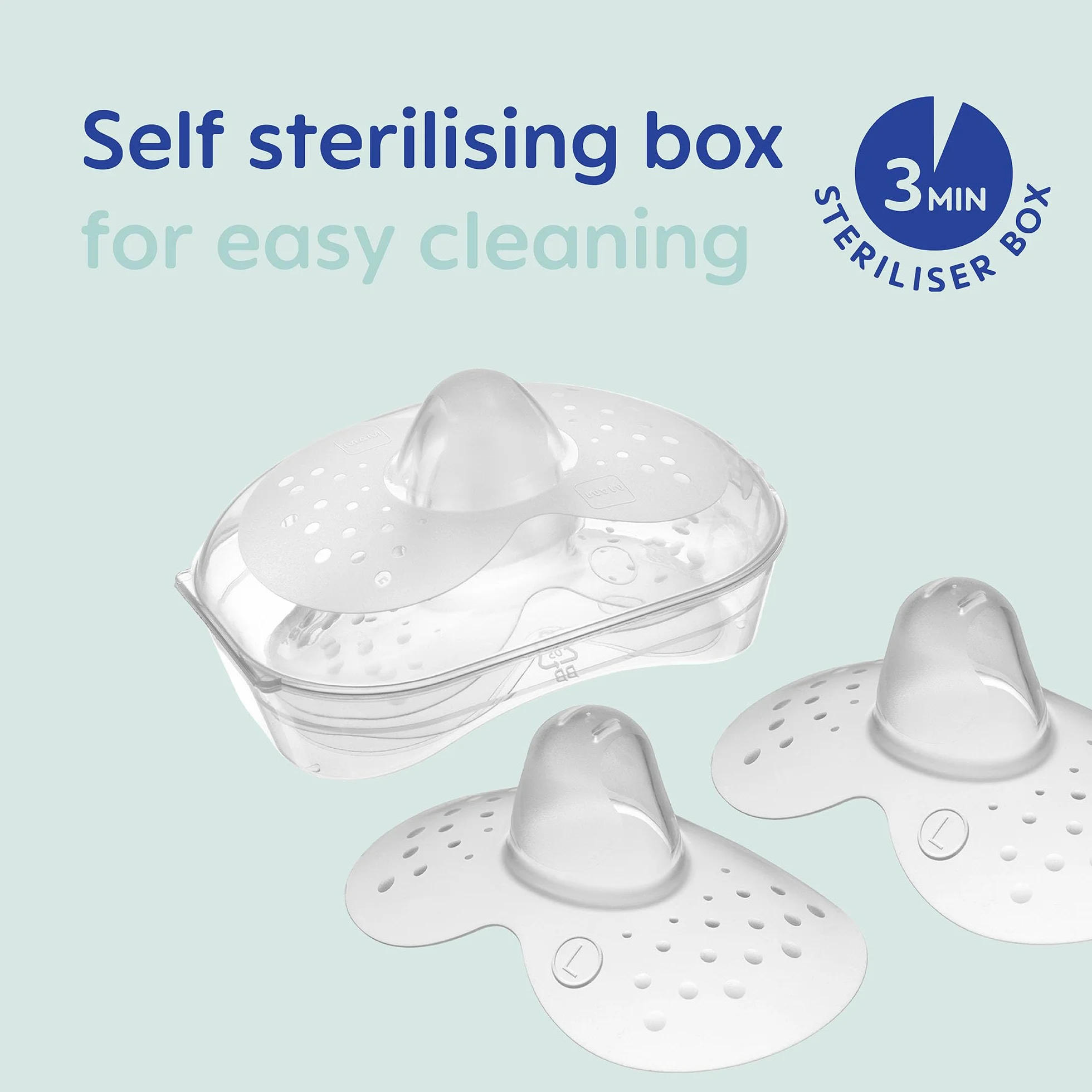 MAM Lot de 2 protège-tétons Silicone SkinSoft Taille M pour bébé