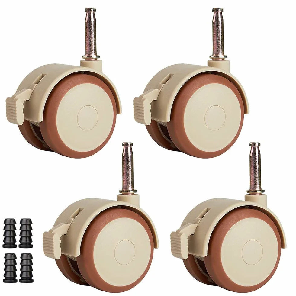 Roues Pivotantes 360° 4 Pièces Support Roulettes Lit de Bébé en Caoutchouc