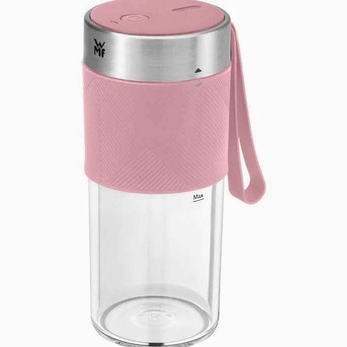 WMF Küchenminis Mix on the Go 300 ml, Mini Mixer to Go, USB Mixer Smoothie Maker, mixeur personnel rechargeable, mixeur portable pour smoothies, shakes, rose