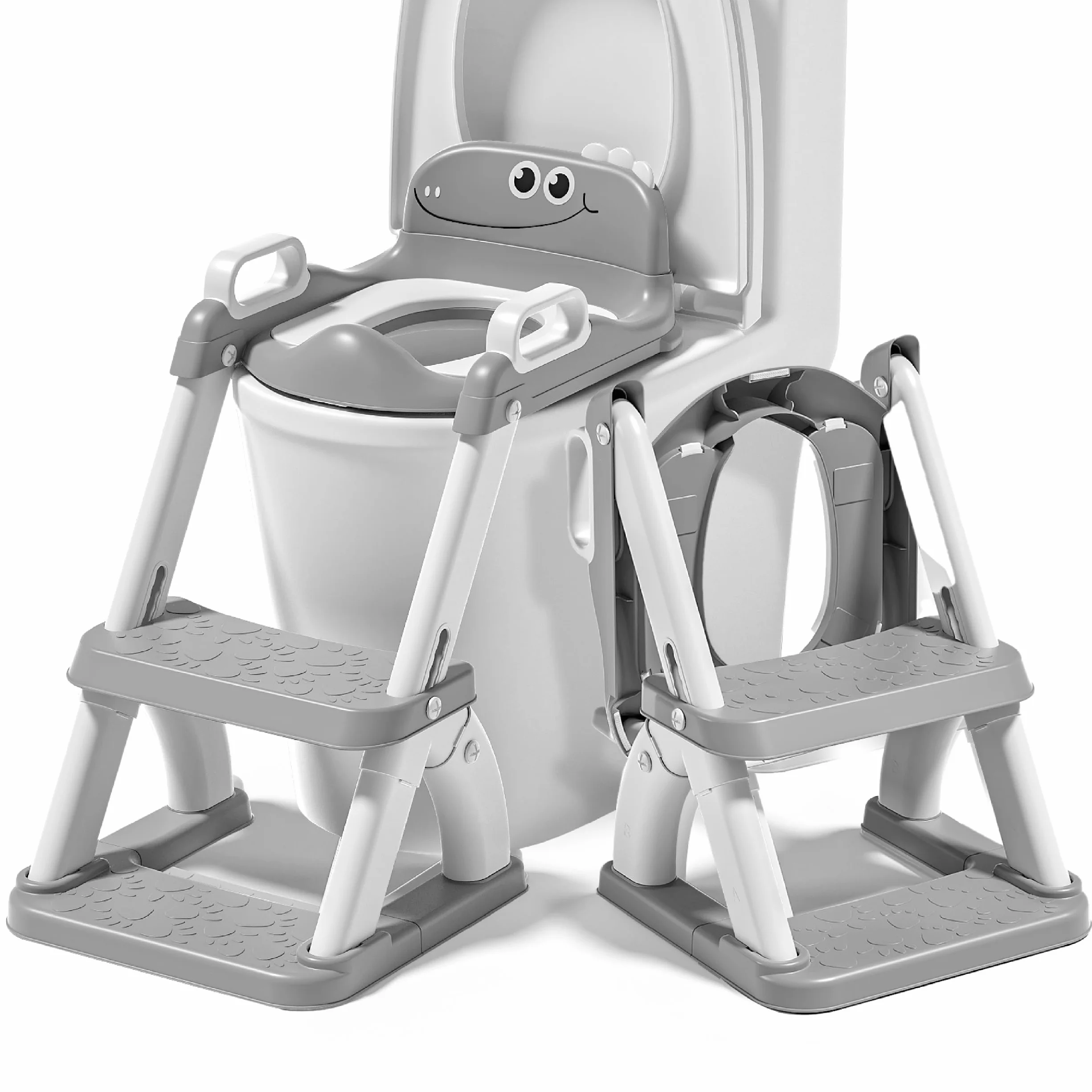 Réducteur de toilette enfant avec marche – Siège WC pliable pour apprentissage de la propreté – Rehausseur WC enfant avec escalier antidérapant