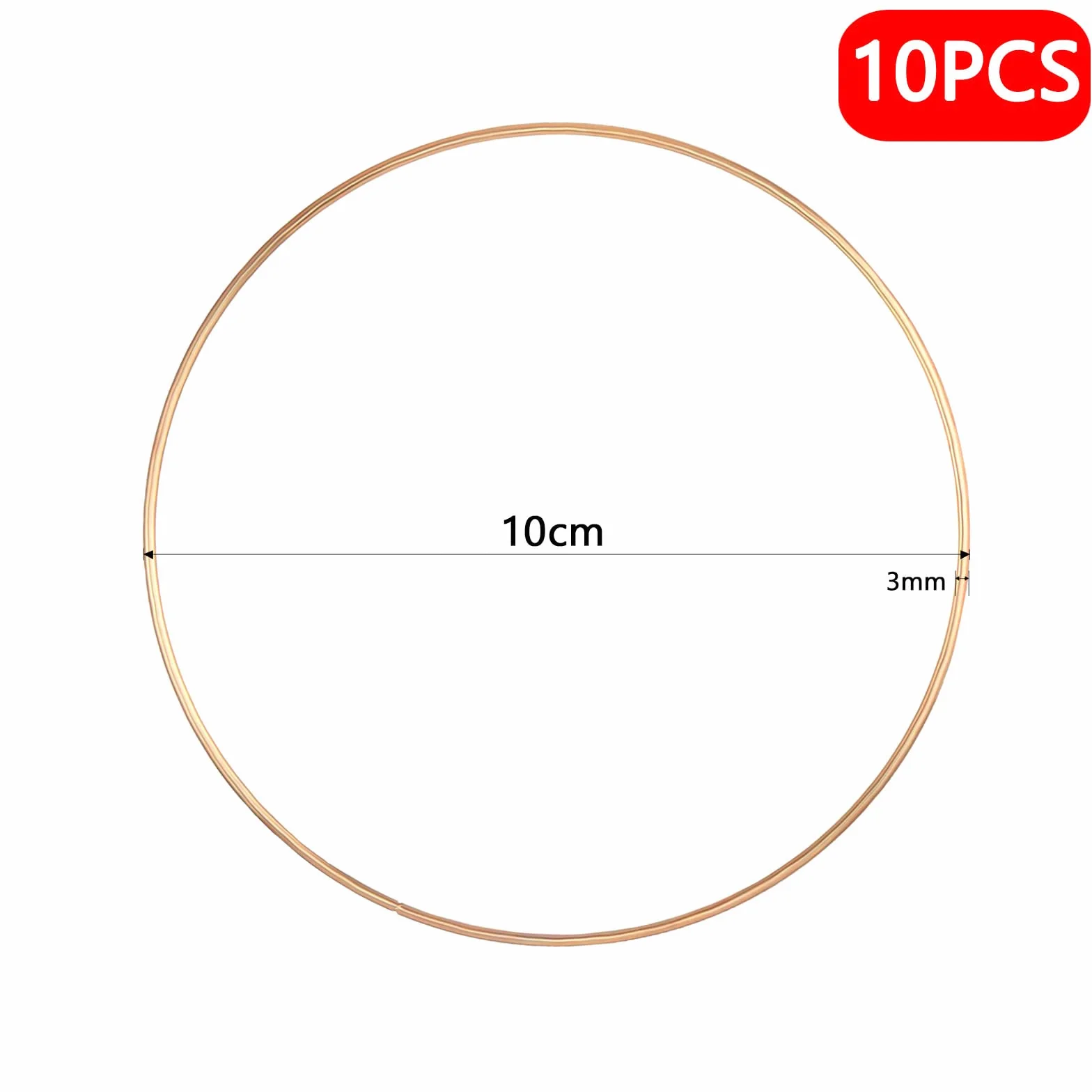 Anvin 10 anneaux ronds métal 10 cm macramé attrape-rêves or rose
