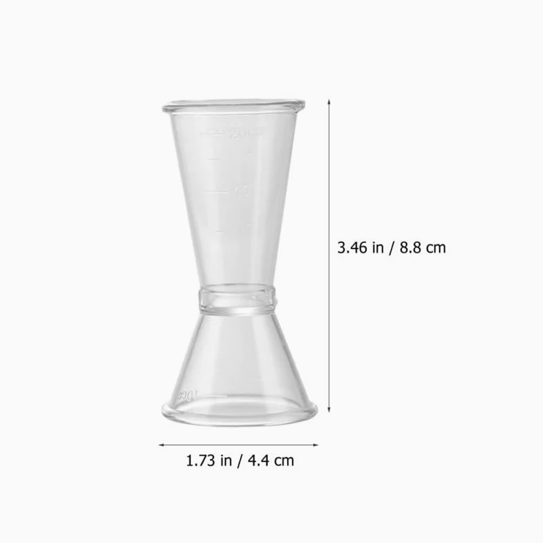 ULTECHNOVO Lot de 6 tasses à mesurer en plastique à double doseur à cocktail à long manche