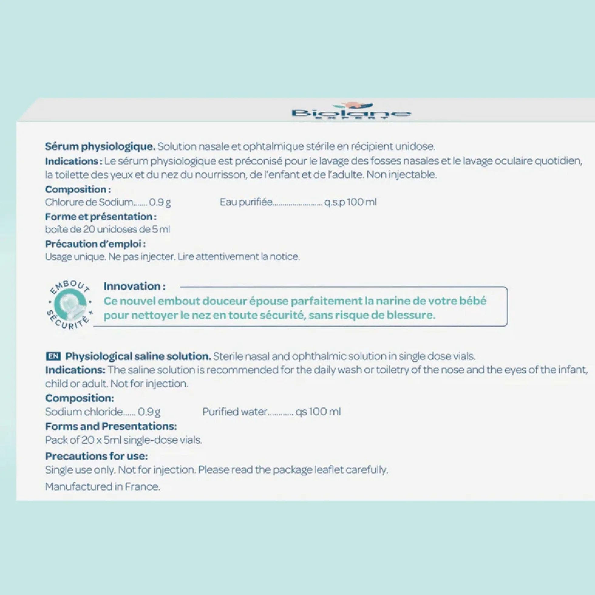 Biolane Sérums physiologiques bébé 20 x 5ml