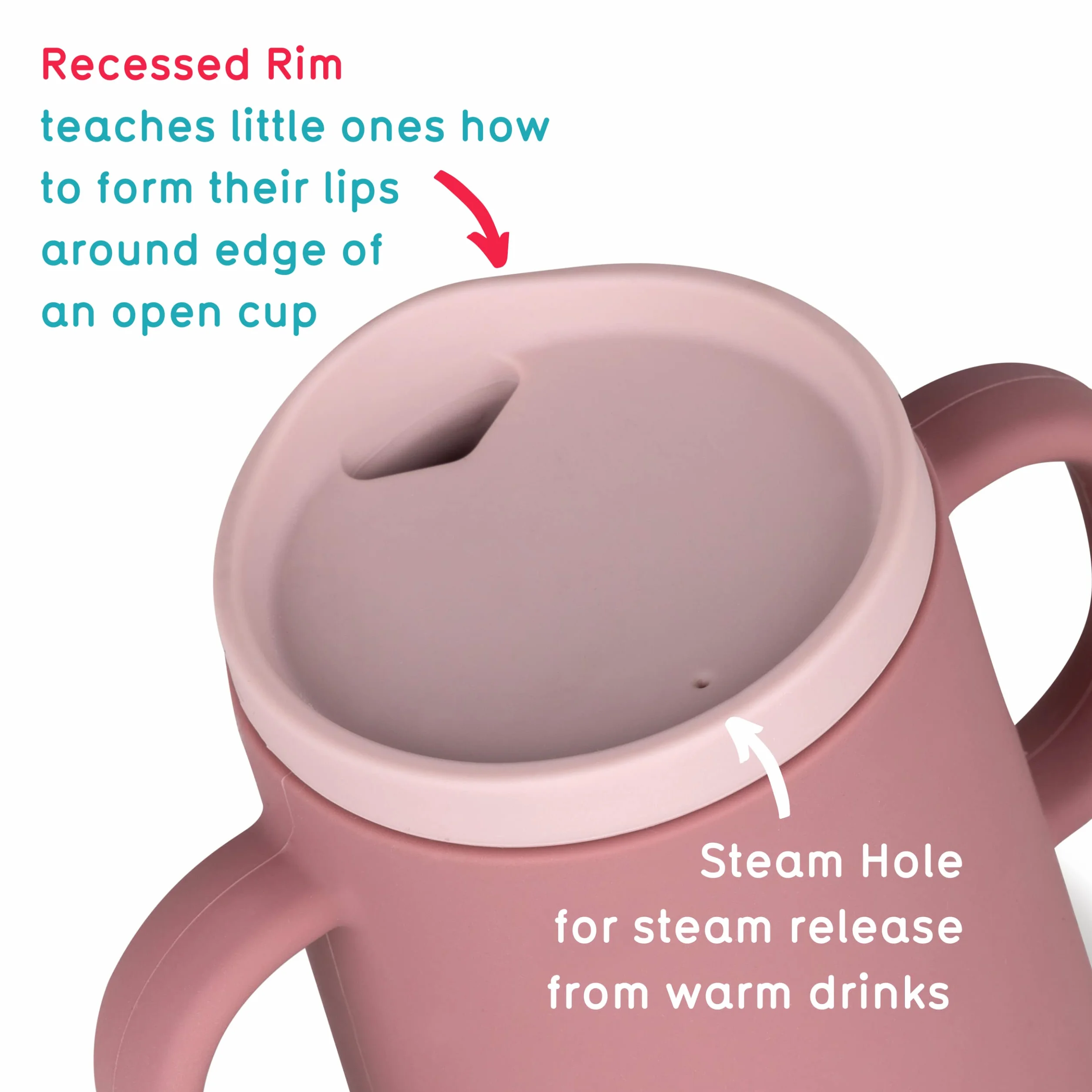 TUM TUM Tasse Apprentissage Bébé 3-en-1, 250 ml, Rose