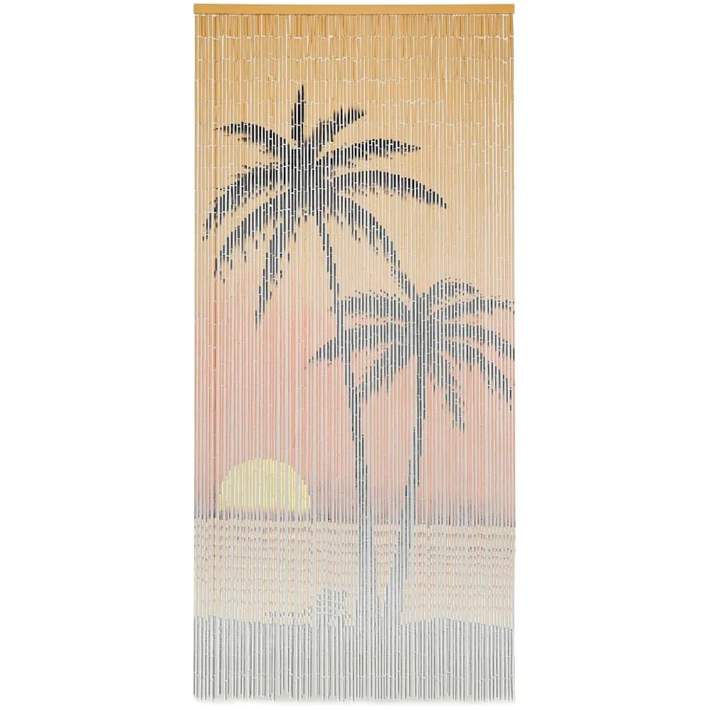 Leasha Rideaux de Porte Bambou, Rideau Décoration Anti Mouches Séparation de Pièce Bambou 90x200 cm