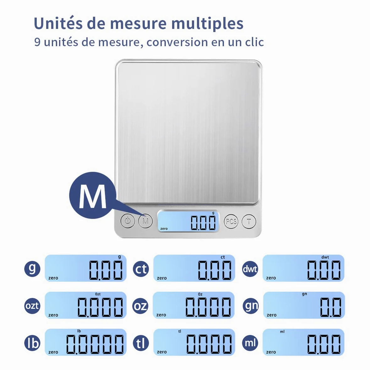 Balance de cuisine améliorée avec une capacité de pesée maximale de 1kg/0.01g,Petite Mini Balance Milligramme, pour Bijoux, Matières Médicinales, Poudre,Cuisine Alimentaire, Grains de Café