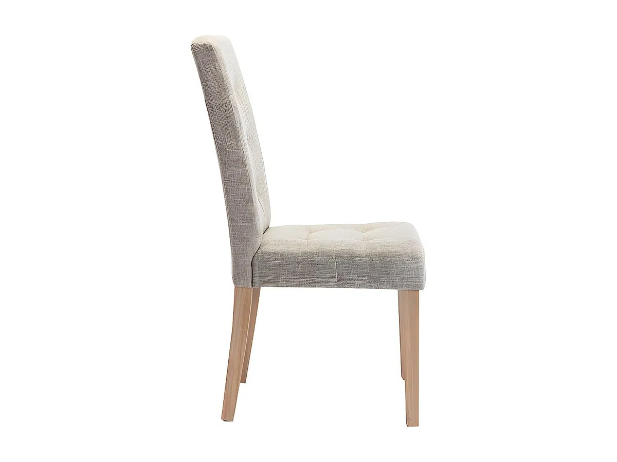 Vente-unique - Lot de 2 chaises en Tissu et Bois - Beige - VILLOSA - Salle à Manger
