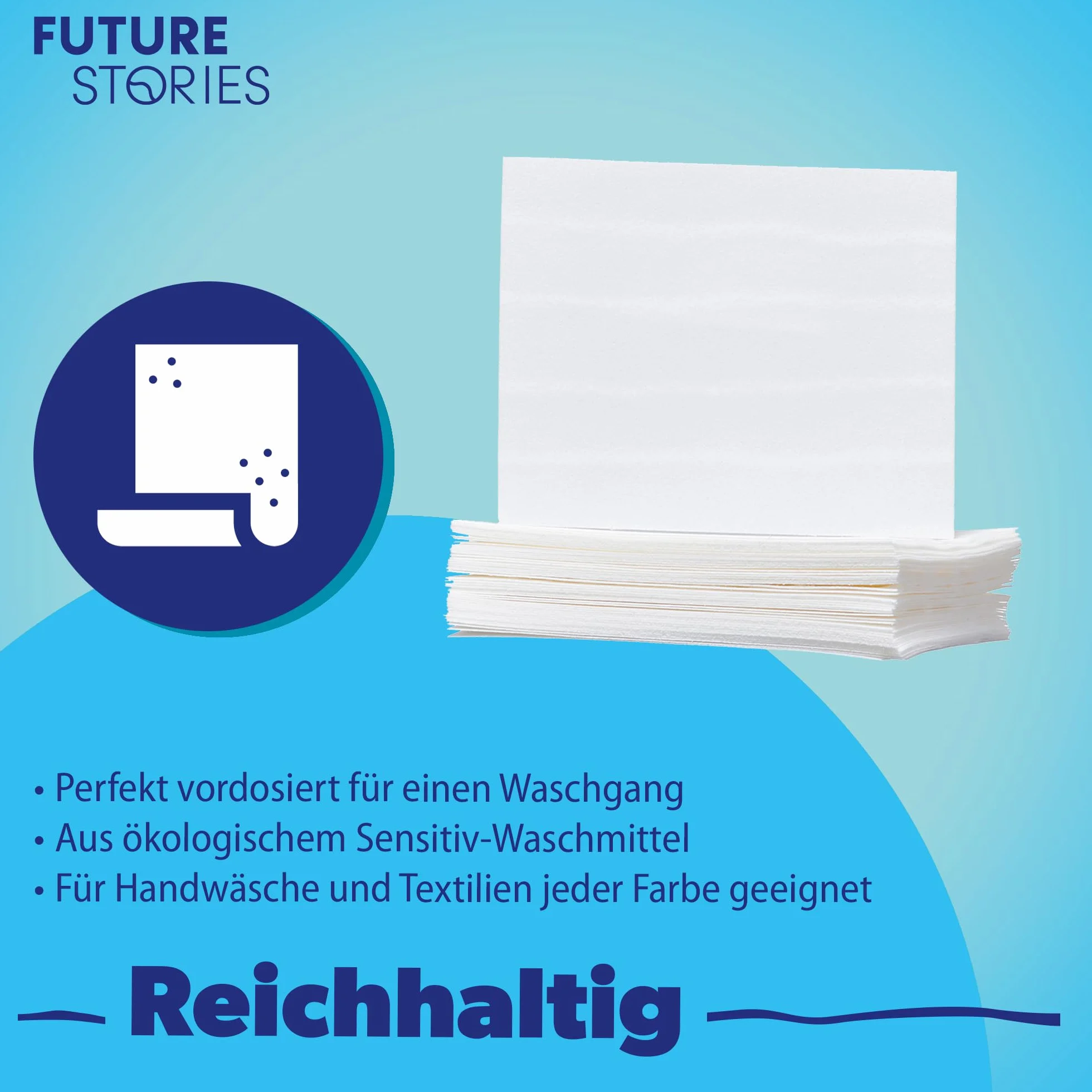 Future Stories Feuilles de lessive Laundry Sheets 60 lavages Végétalien Sensitiv