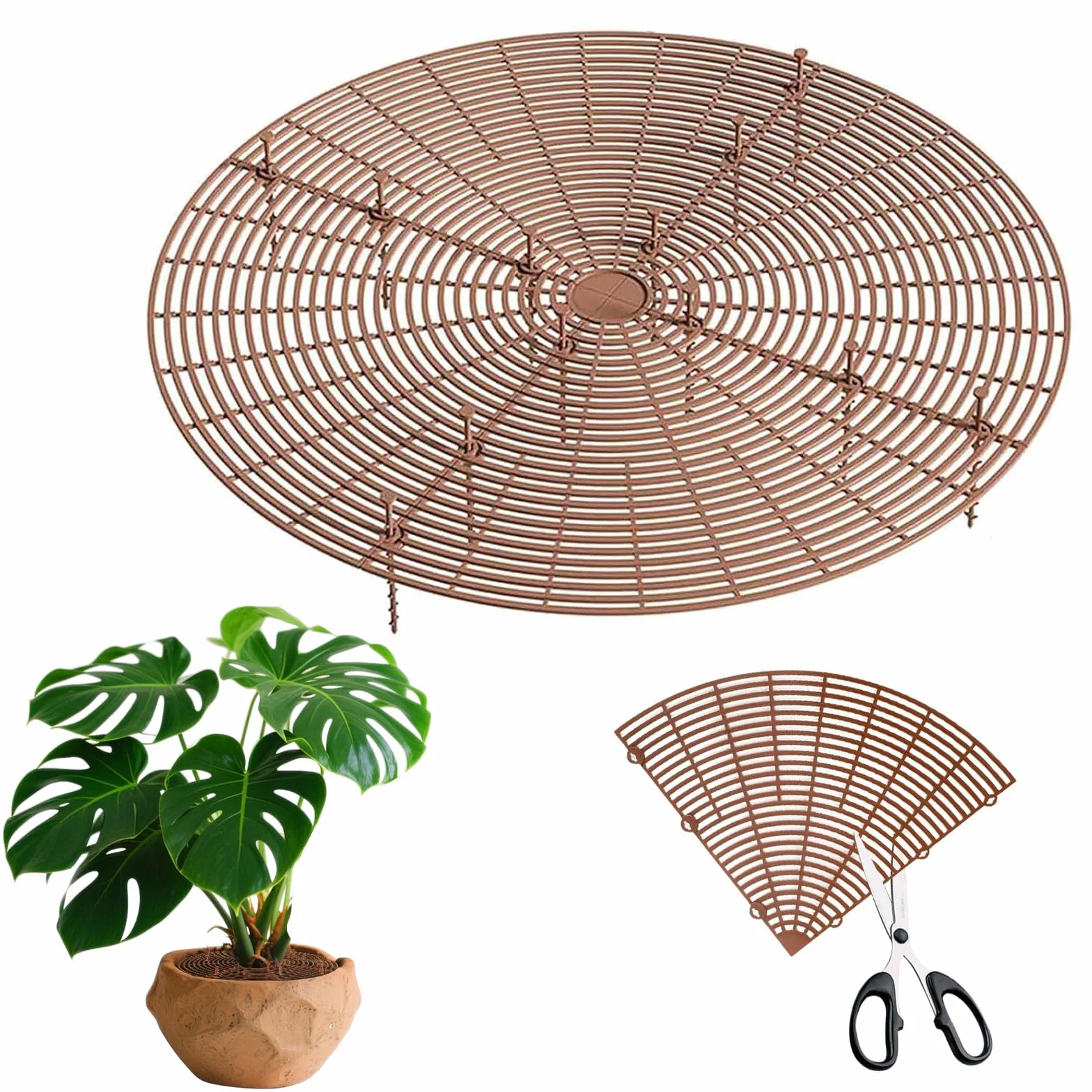 Grille de pot de fleurs protection chat 52 cm diamètre