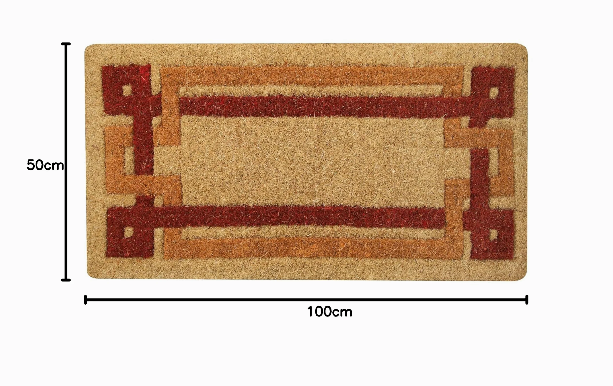 Olivo Tapis Paillasson en coco impérial 50x100 Cm Arancio-rosso