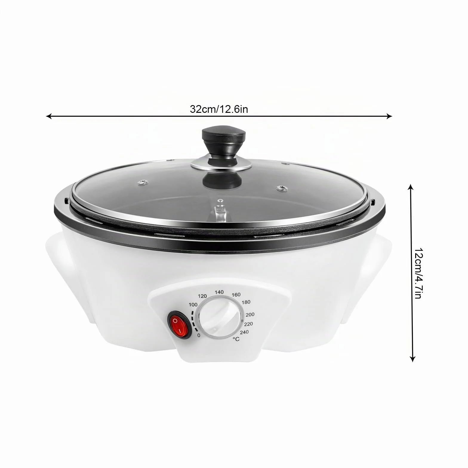Torréfacteur à café électrique 1200 W réglable 0-240 °C avec minuterie