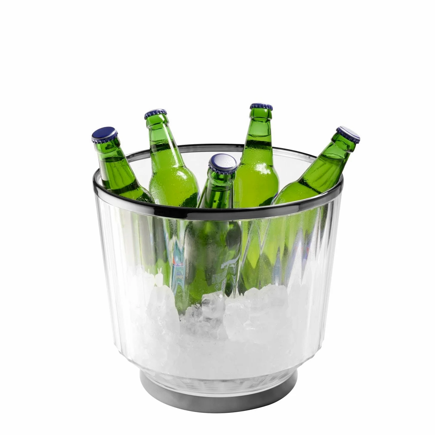 APS 36160 « AUREO » Seau à vin/à champagne, Ø 28 cm, H : 25 cm, 10 litres, polycarbonate, bord + anneau de fond, aspect bronze à canon, revêtement galvanisé, empilable
