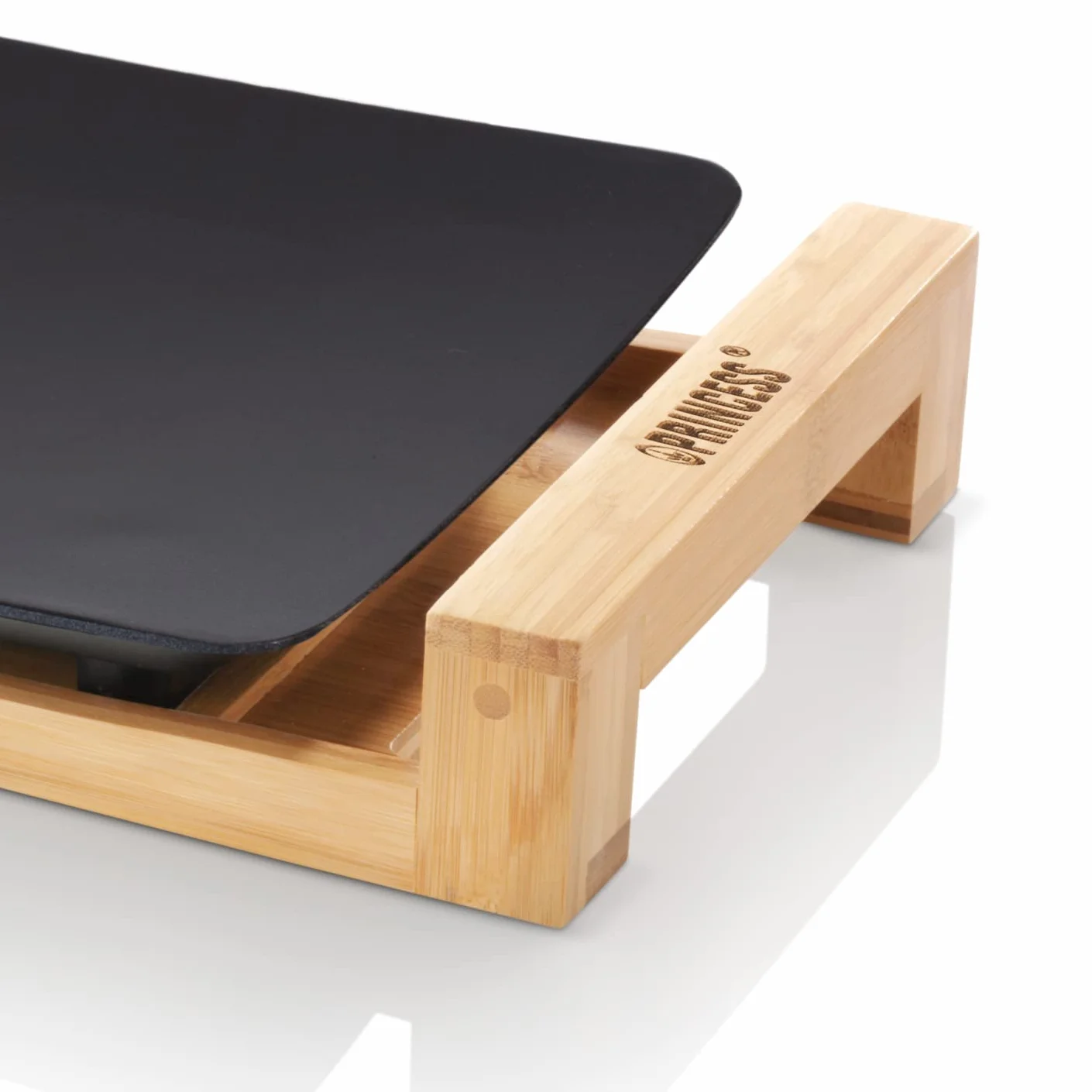 Princess Plancha Pure - Surface de cuisson 50 x 25 cm - Pour 6 personnes - Thermostat réglable et finitions en bambou 103026