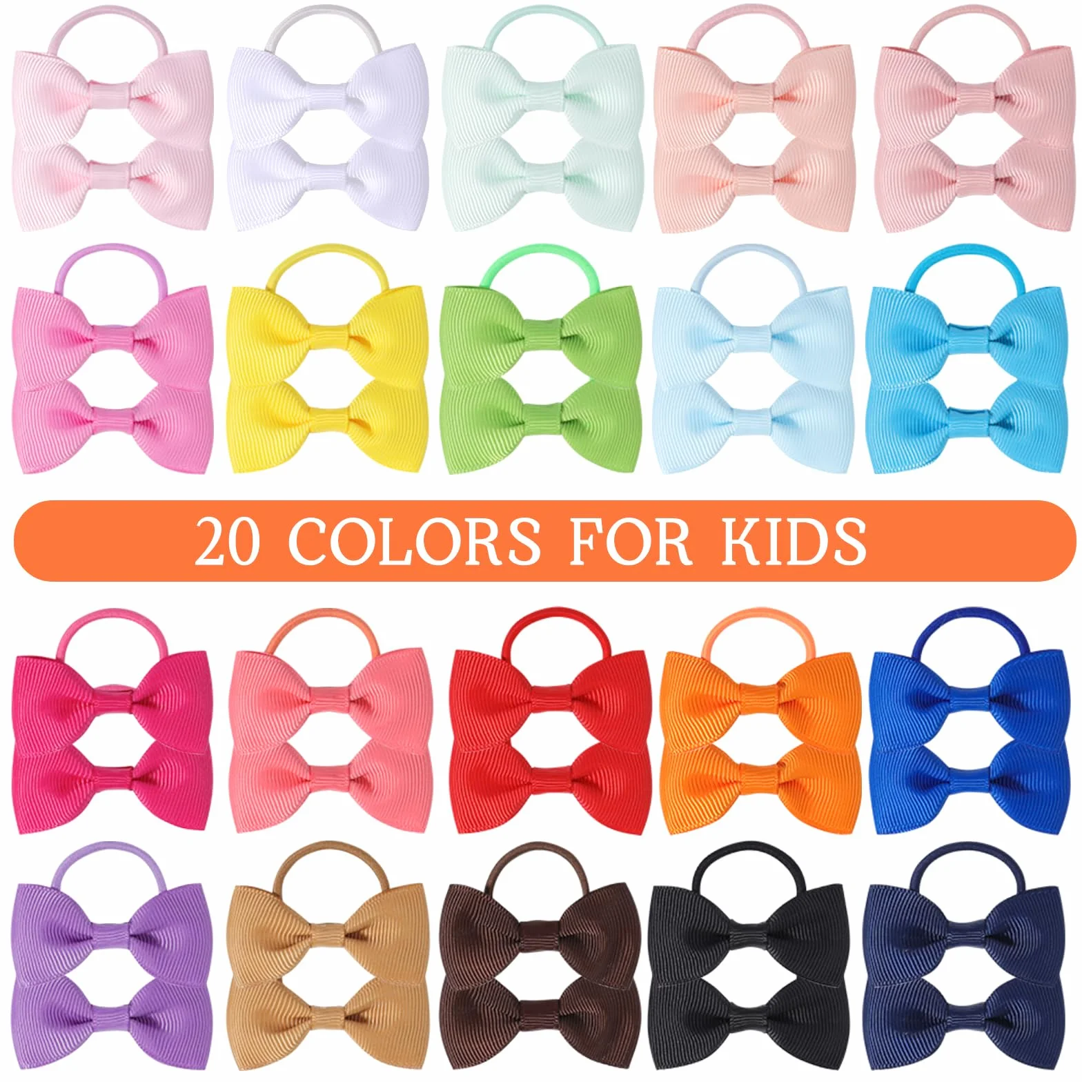 40pcs Bébé Filles Cheveux Arcs Élastiques Serre-Tête Queue de Cheval Accessoires Cheveux