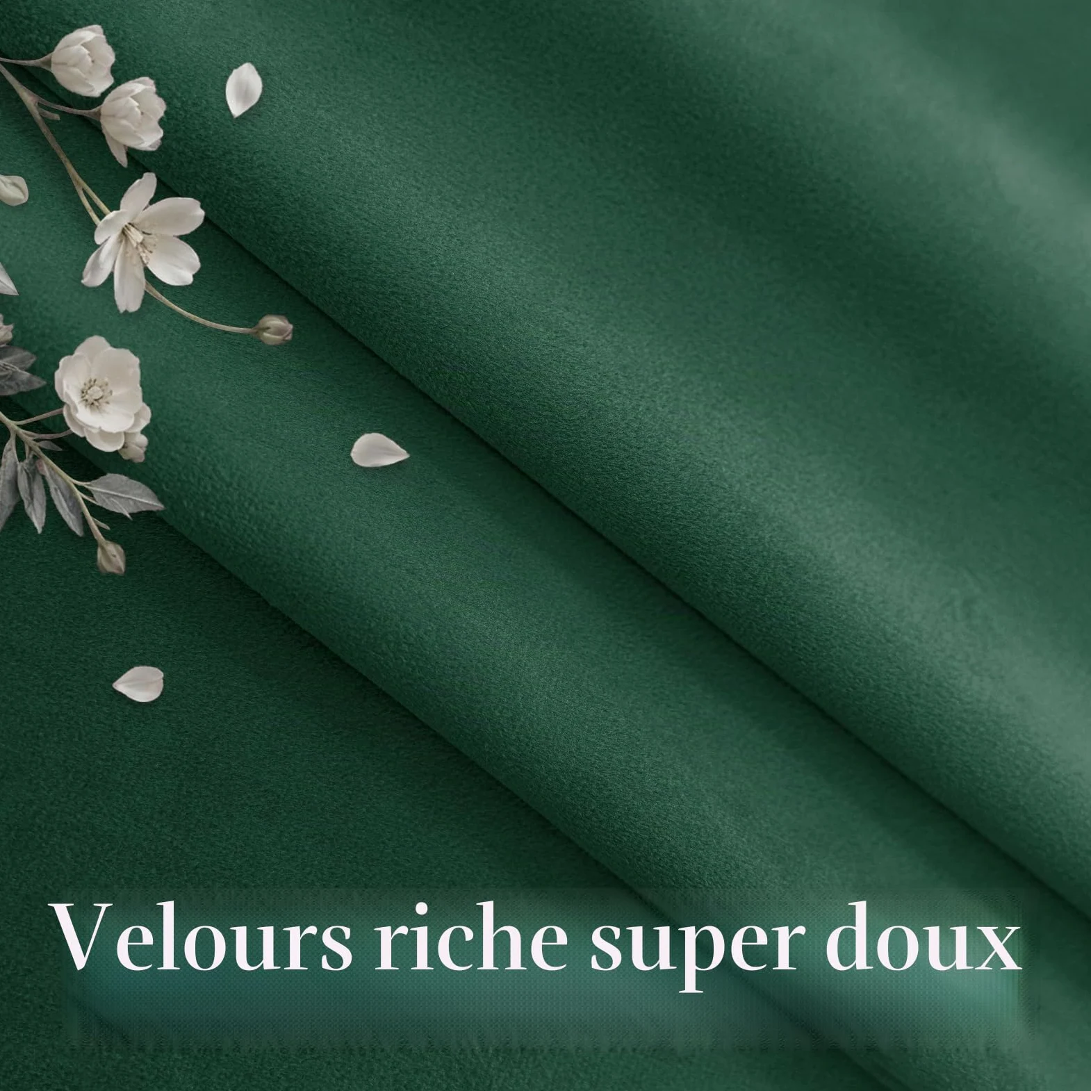 Ystyle Rideau Occultant Velours Lot De 2, 140x260cm, Vert Foncé | Rideaux Salon Rideau Thermique Isolant Anti Chaud Intérieurs, Rideau Phonique Anti Bruit, Moderne Chambre Maison Dressing