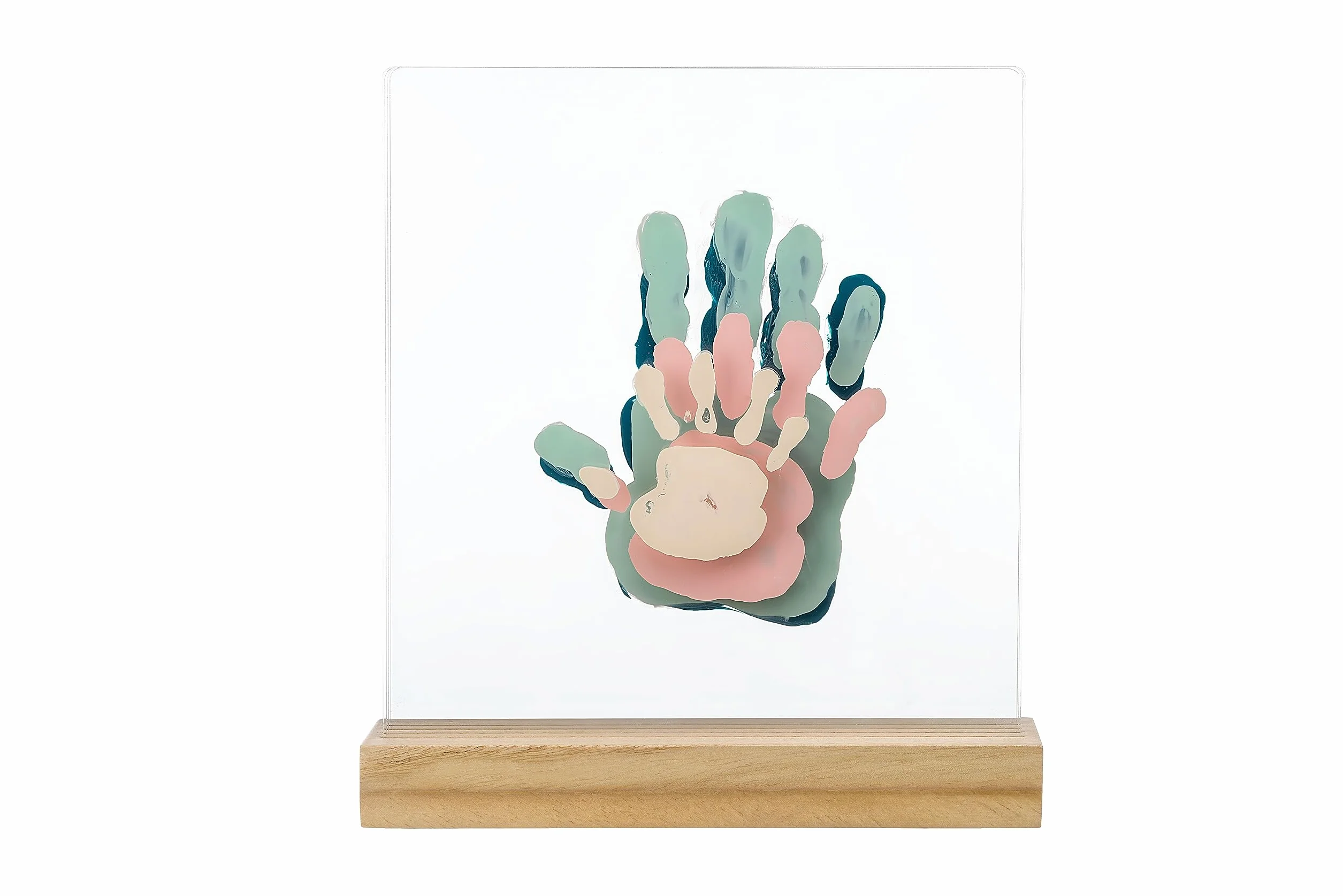 Baby Art Family Touch Kit Empreintes Mains Famille Base Bois Cadeau Naissance