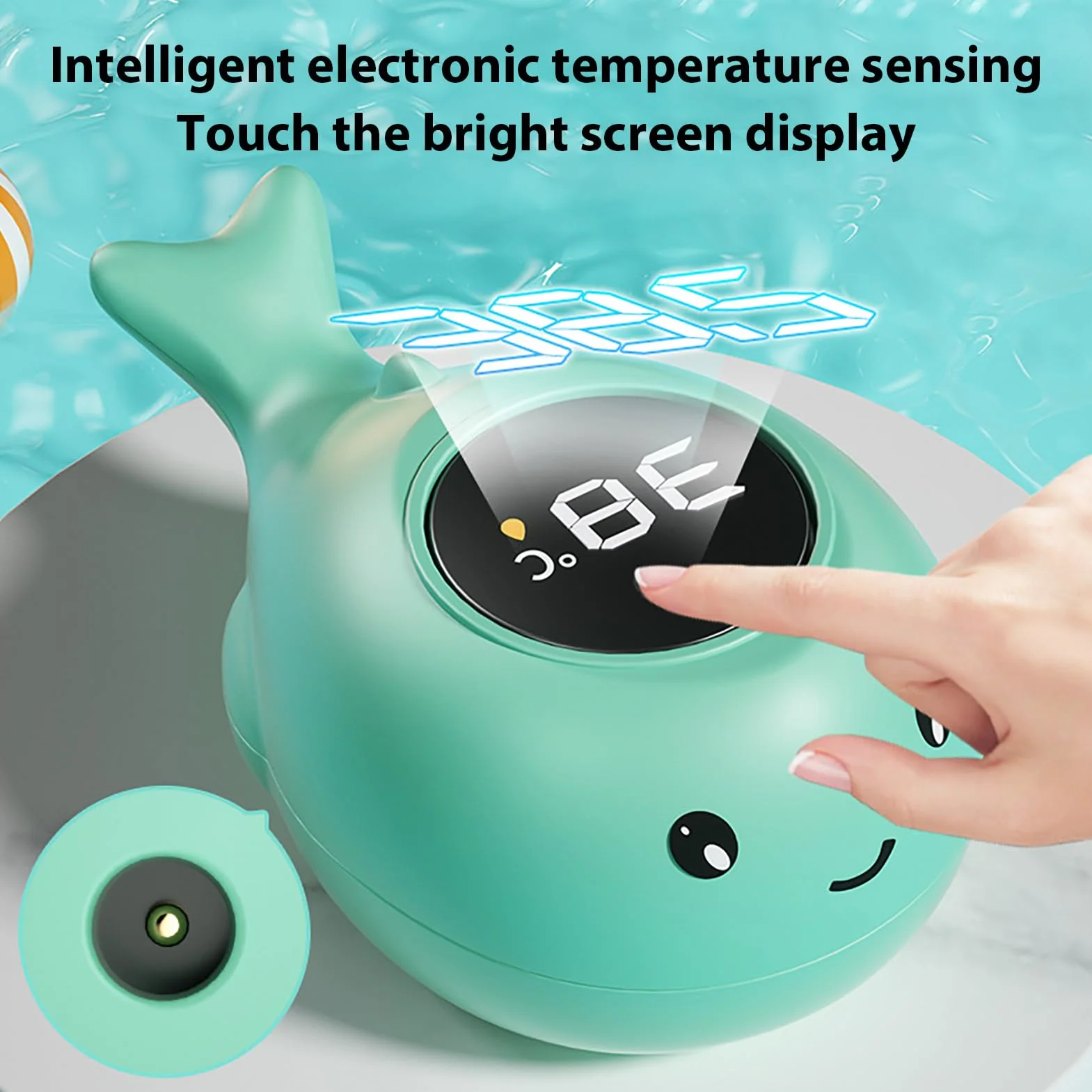 Thermomètre de Bain Numérique pour Bébé, Étanche avec Affichage LED