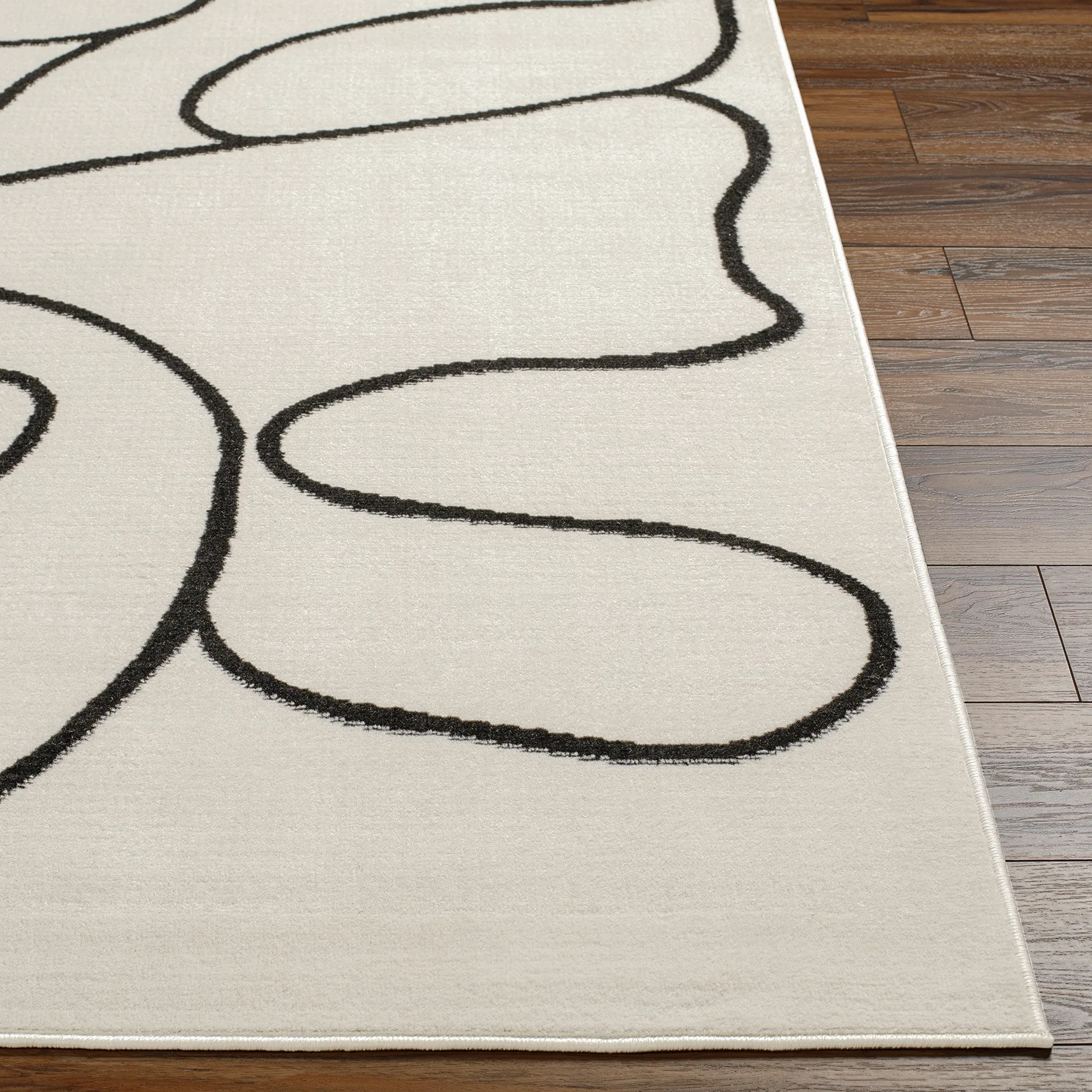 Surya Fremont Tapis de Salon Moderne – Design Abstrait Aspect marbre pour Salon, Salle à Manger, Chambre à Coucher – Tapis en marbre Doux, à Poils Courts, Grand 152 x 213 cm, Noir