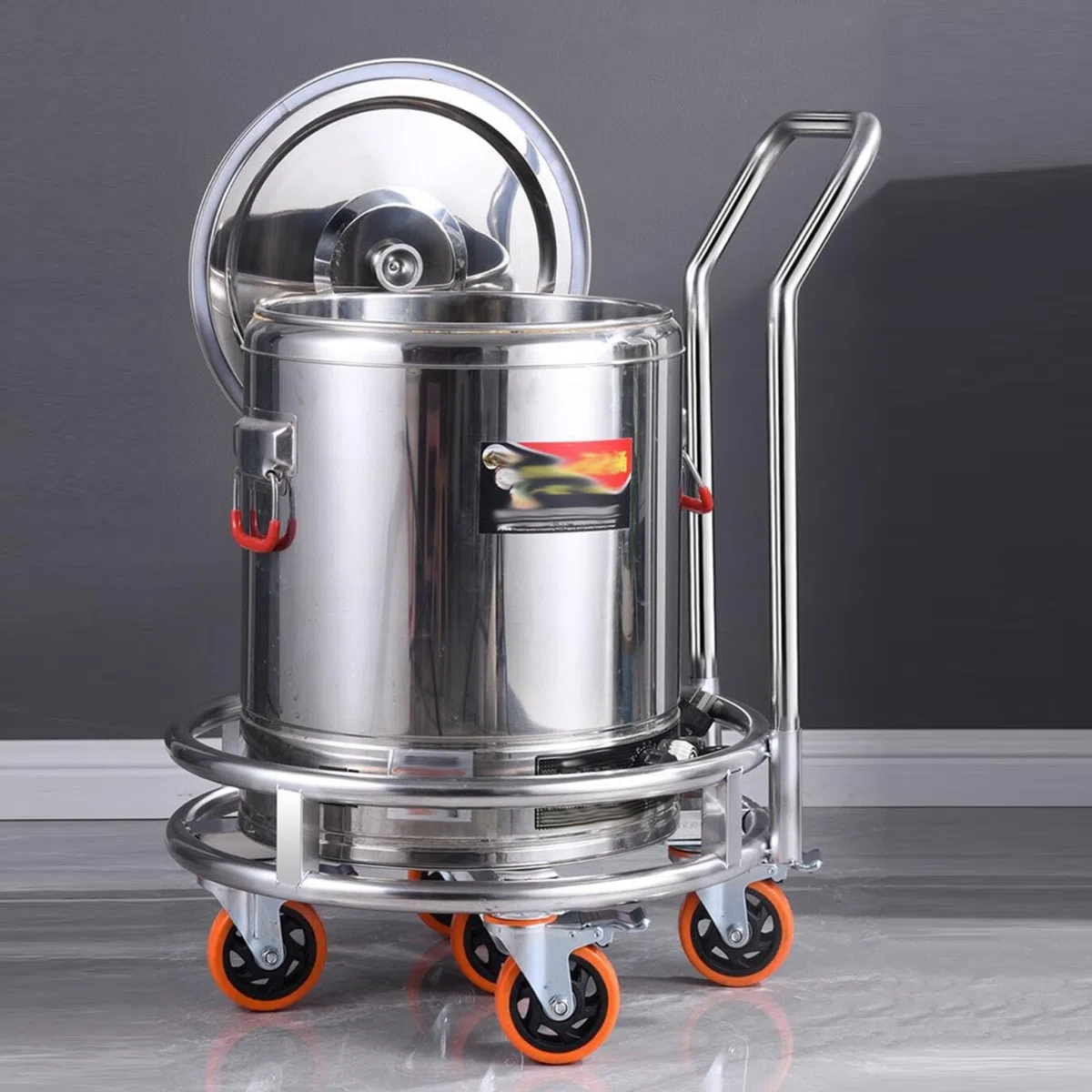 Chariot lourd en acier inoxydable pour un transport facile, parfait pour les restaurants et les services de restauration