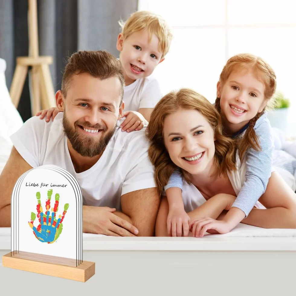 Cadre Photo Personnalisé Empreinte Main Famille Enfants Kit Anniversaire Fête des Mères Pères