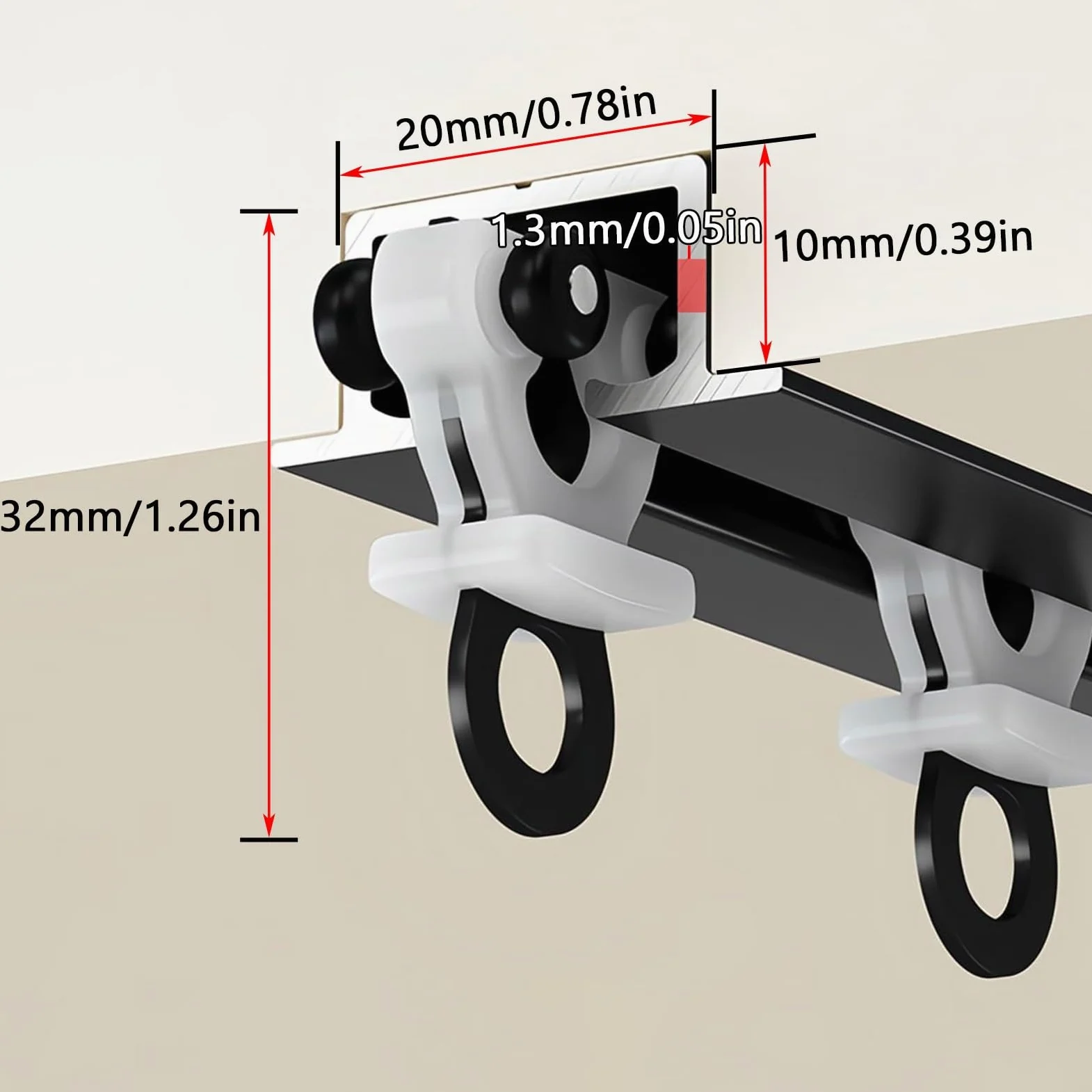 Tringle à rideau Encastré Avec Rouleau, Rail de plafond pour rideaux Caché, Rail de rideau Aluminium, Facile À Installer, pour Hôtel, Fenêtres, Chambre, Salon(Black,1m/3.28FT)
