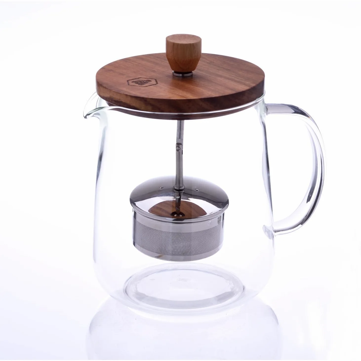 Infuseur en verre 1 l Couvercle en bois