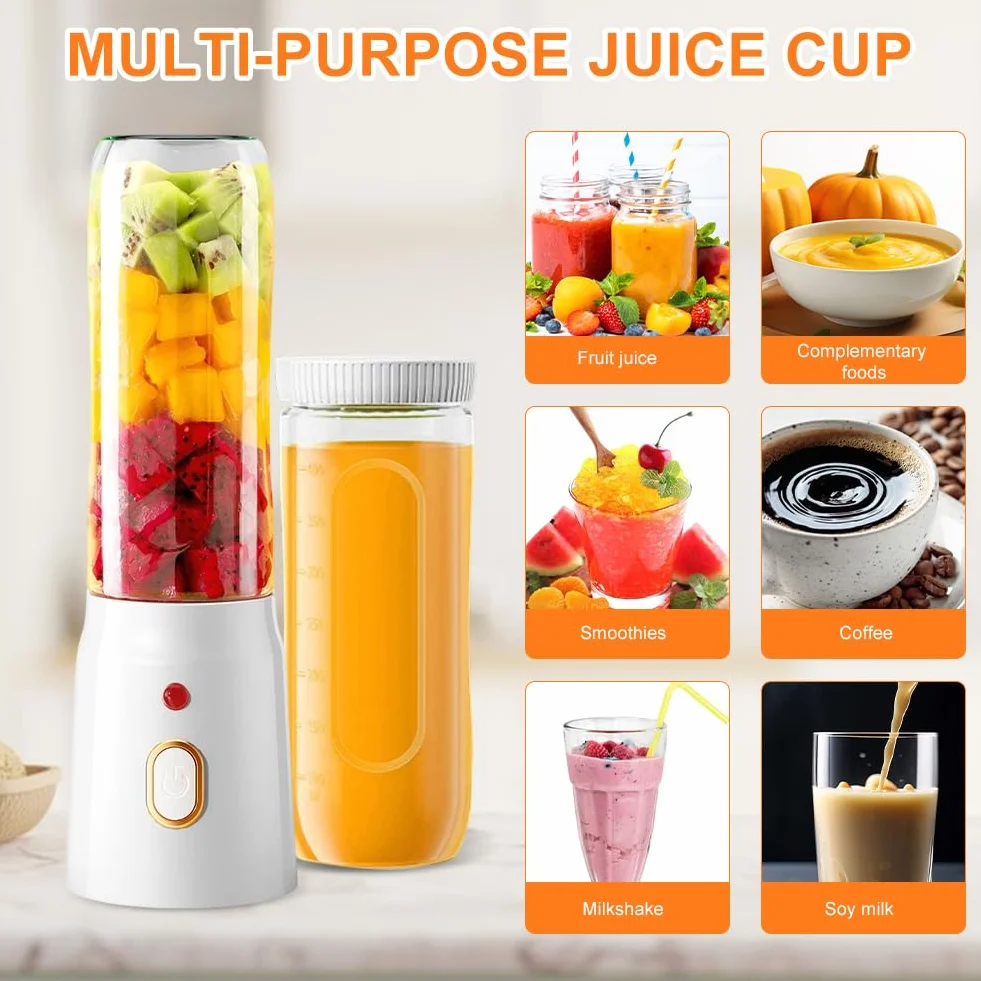 Mixeur portable 500 ml 10 lames rechargeable USB pour jus smoothies bébé