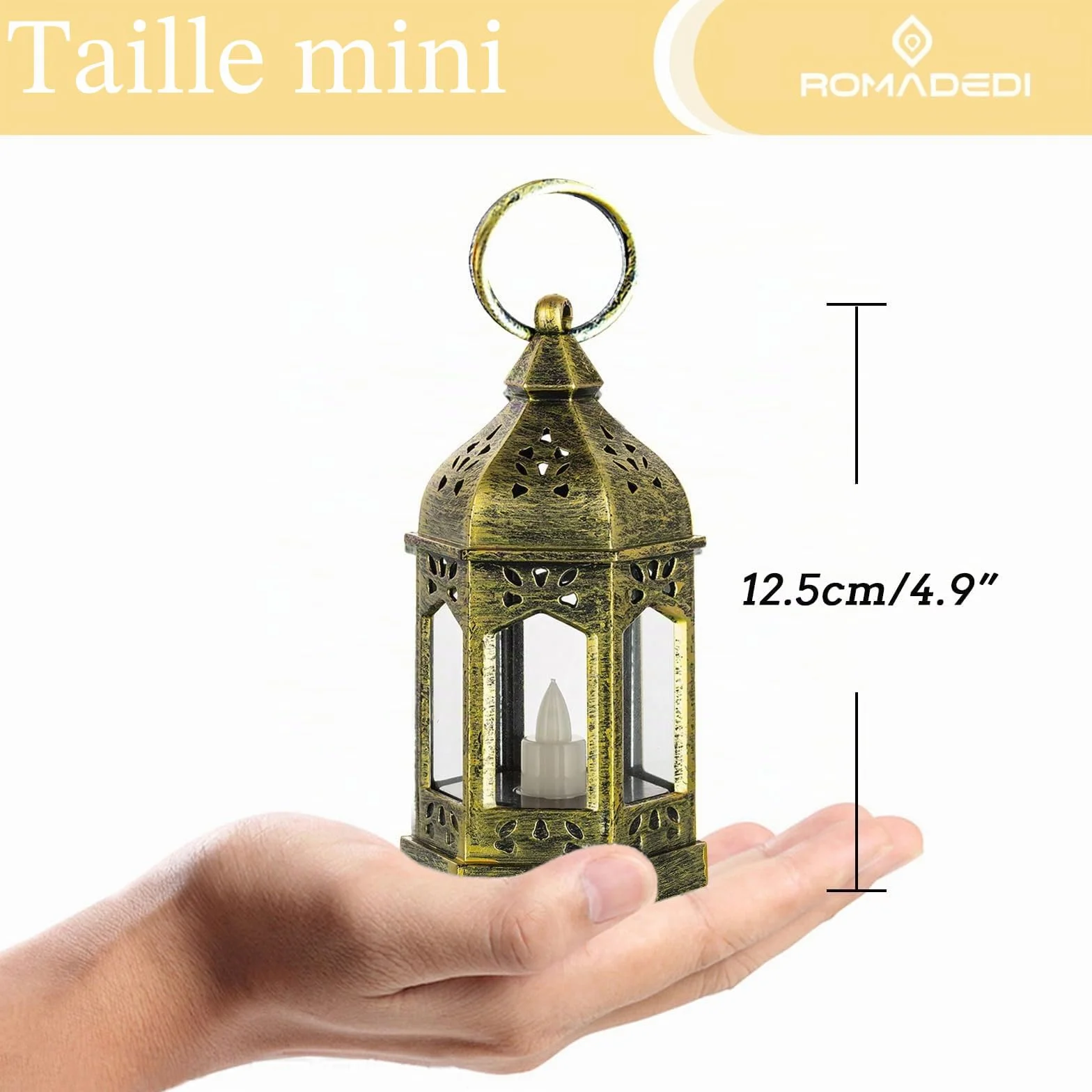 Lanterne LED Exterieur Lot de 10 Bougie Doré Decorative Halloween Mariage Noel