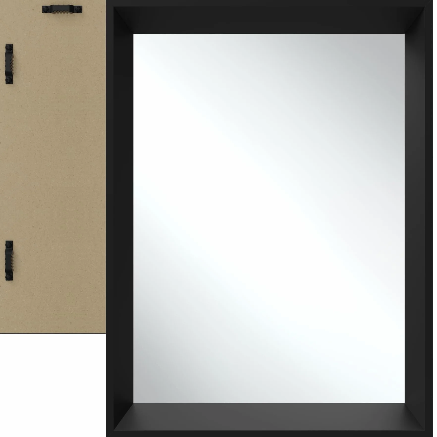 Tectake Miroir Mural Cadre Noir Plastique 40x60cm Design Industriel Décoration Chambre Salon