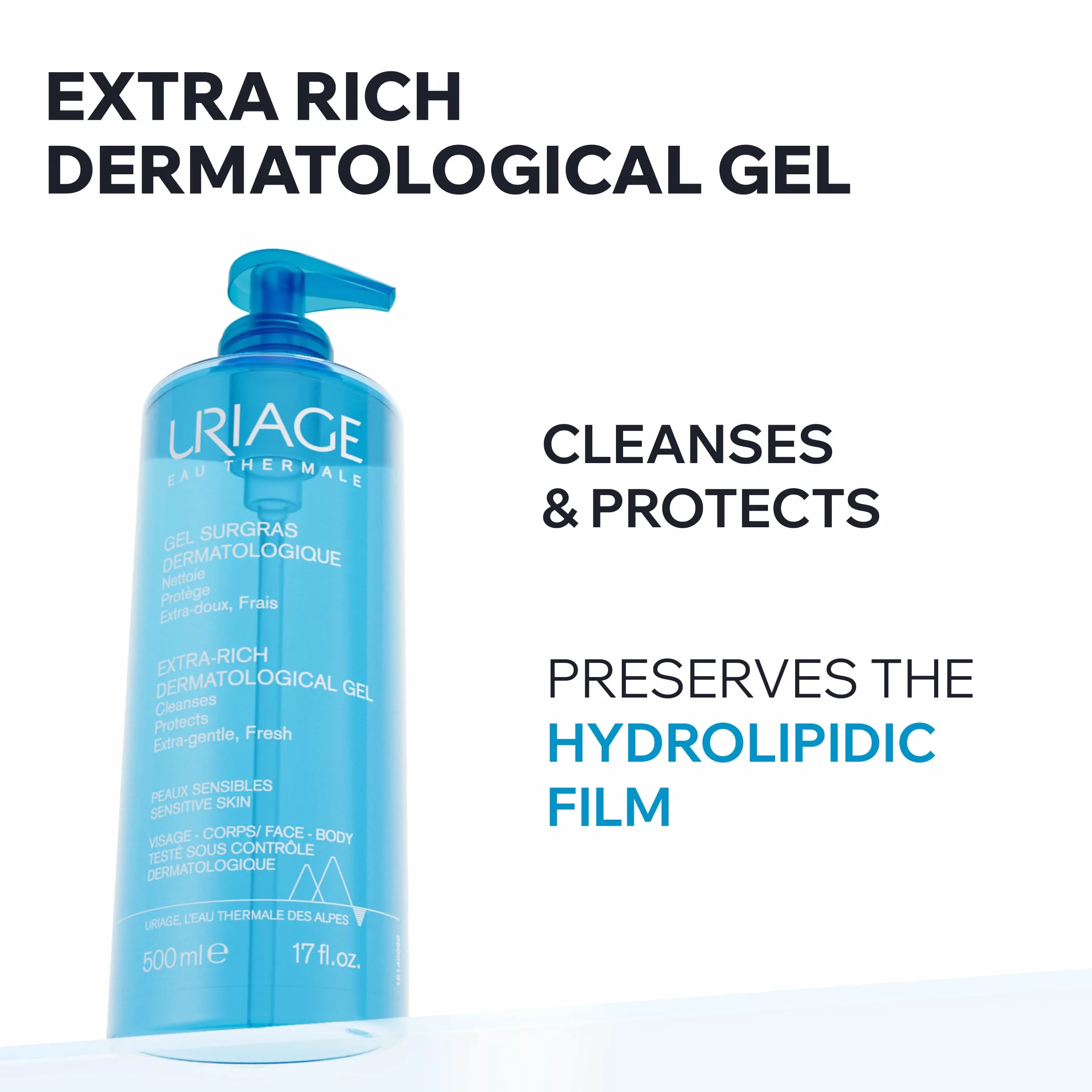 Uriage Gel Surgras Nettoyant Extra-Riche Peaux Sensibles 500ml