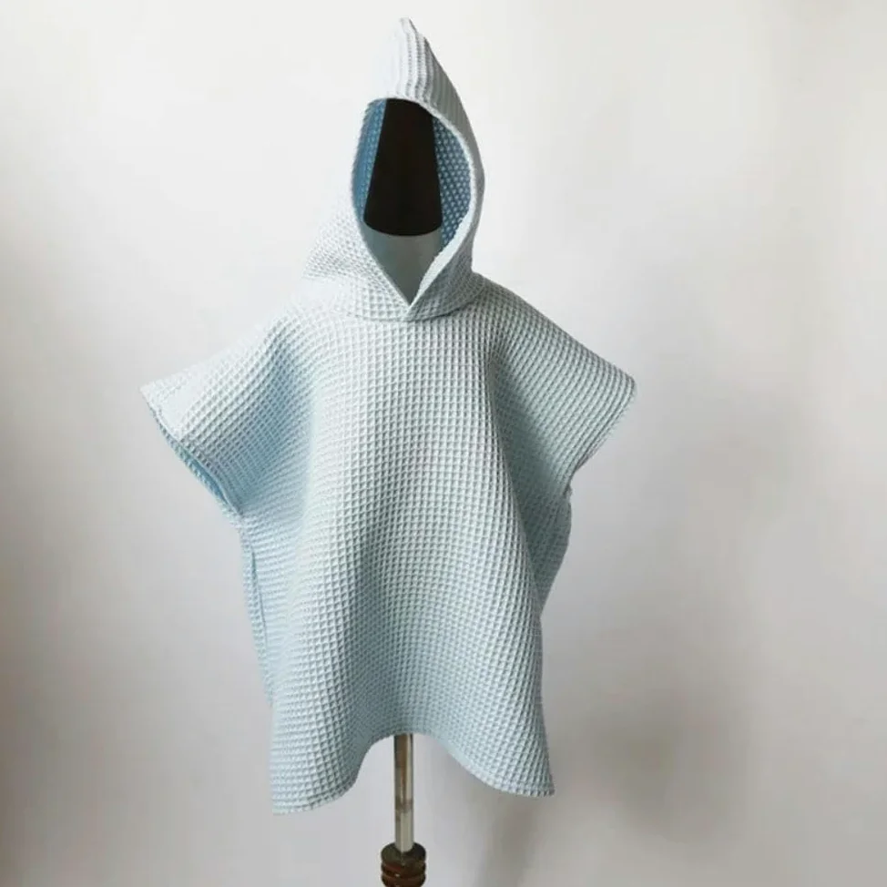 ZBDP Lot de 2 poncho à capuche pour enfants Serviette de plage Poncho Couleur unie Couverture à capuche après le bain Séchage rapide pour la plage, la natation et le bain
