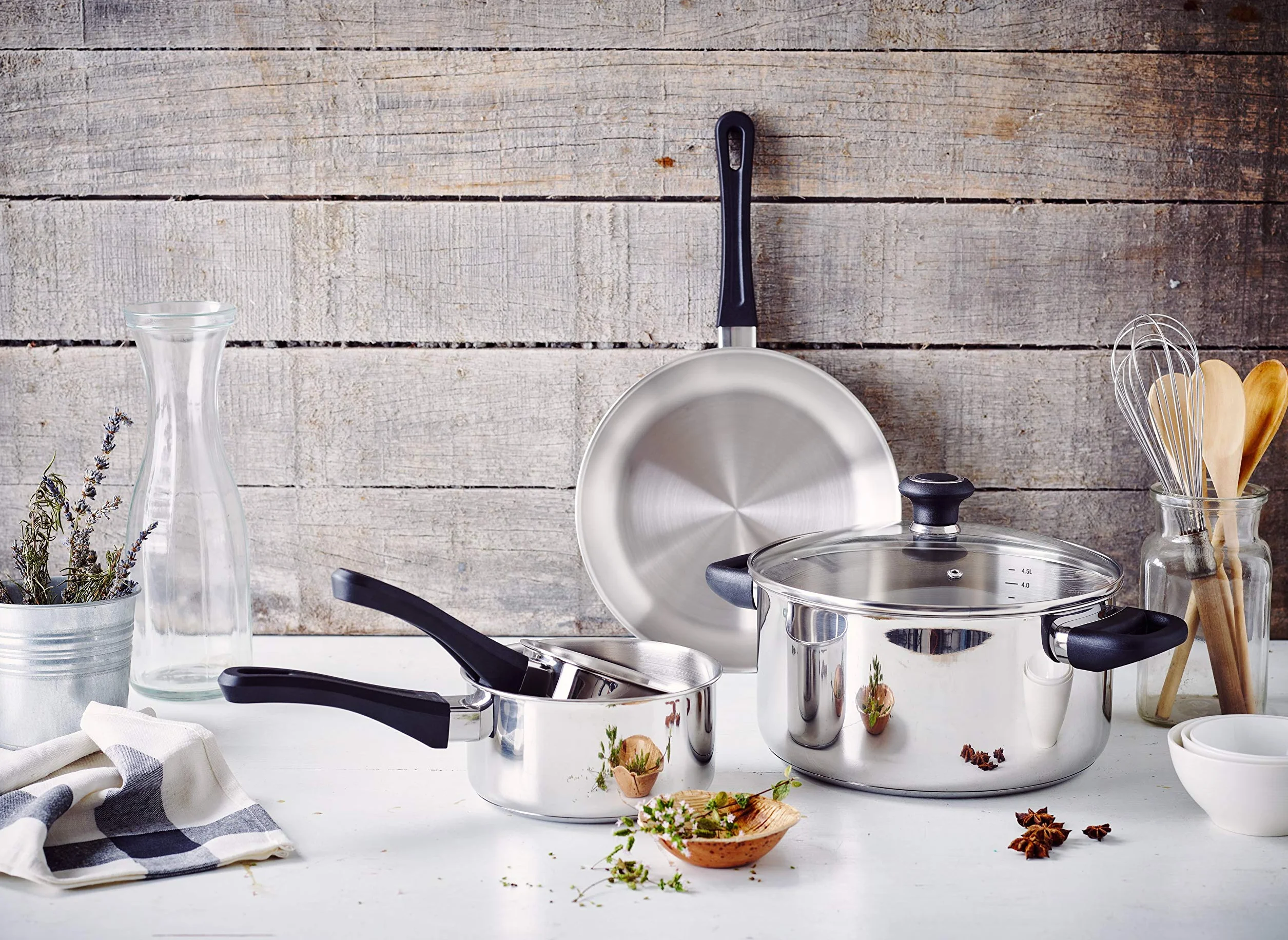 Beka Polo Casserole Inox 18/10 12 cm Poêle Sans PFAS Fond 3 Couches Tous Feux Induction Argent