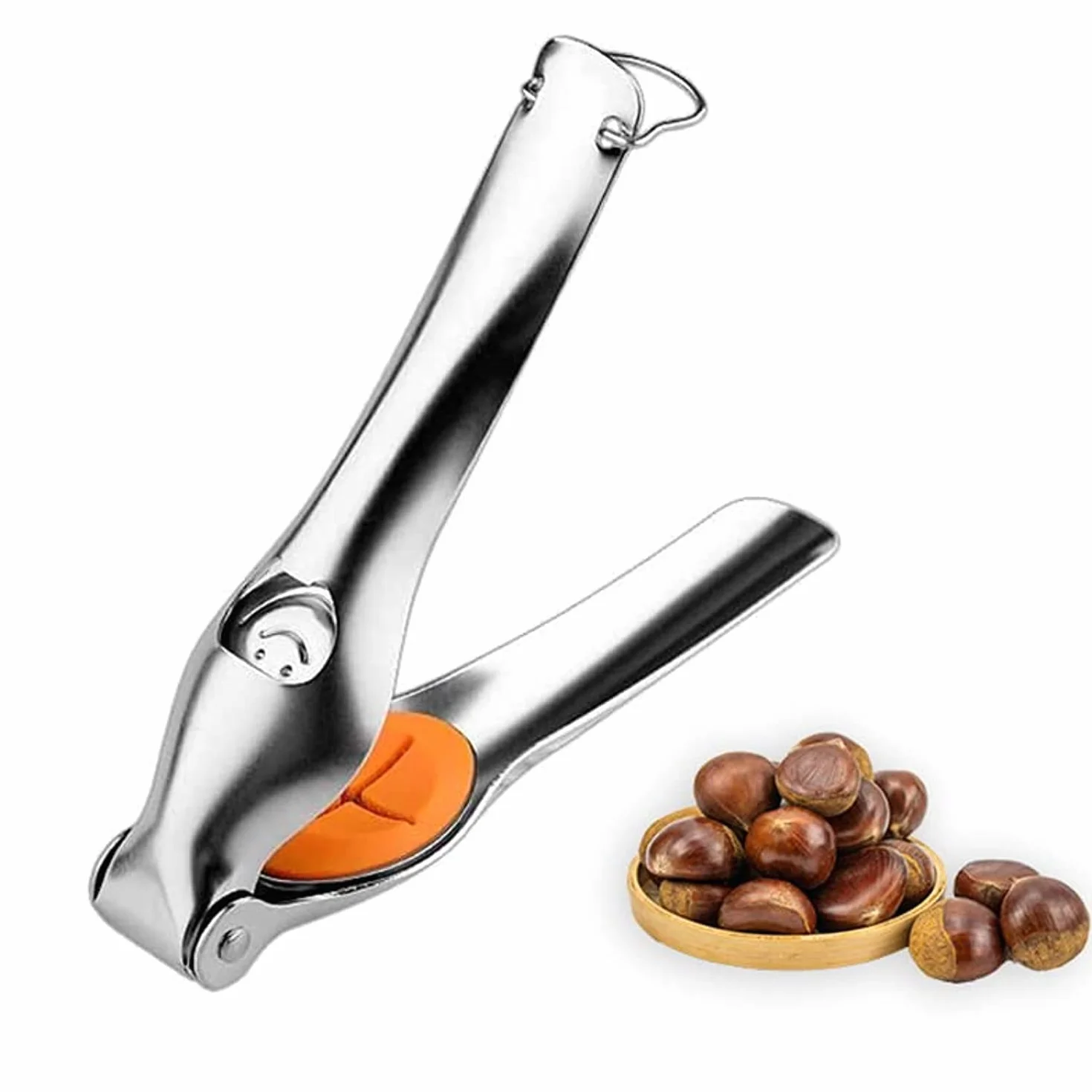 Casse-Noix en Acier Inoxydable, Pince à Châtaignes Multifonctionnelle pour Noix, Noisettes, Amandes