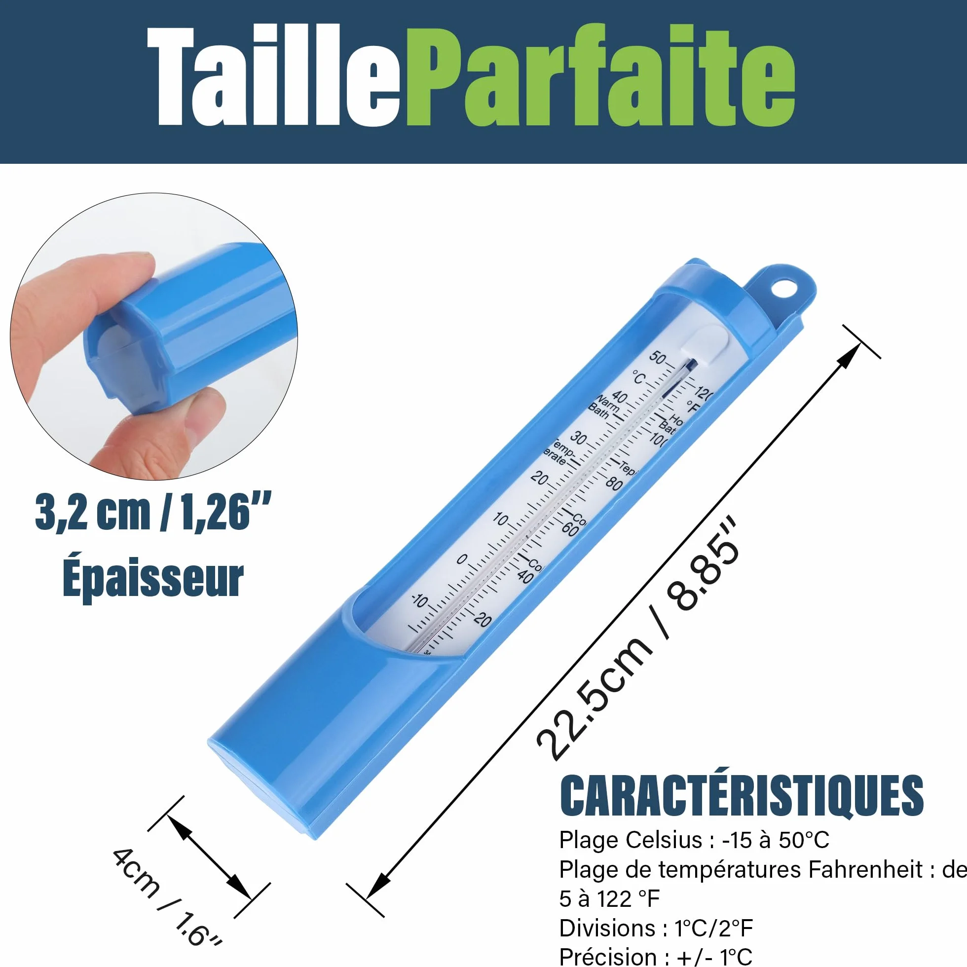 Thermomètre de bain 230 mm vérifier température eau bébé