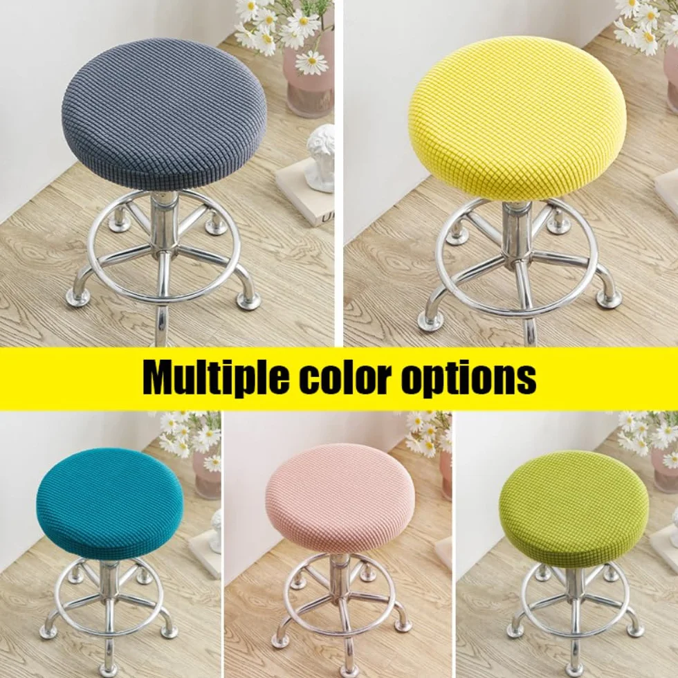 Lot de 2 housses de tabouret rondes élastiques lavables pour tabouret pivotant 30-40 cm Gris