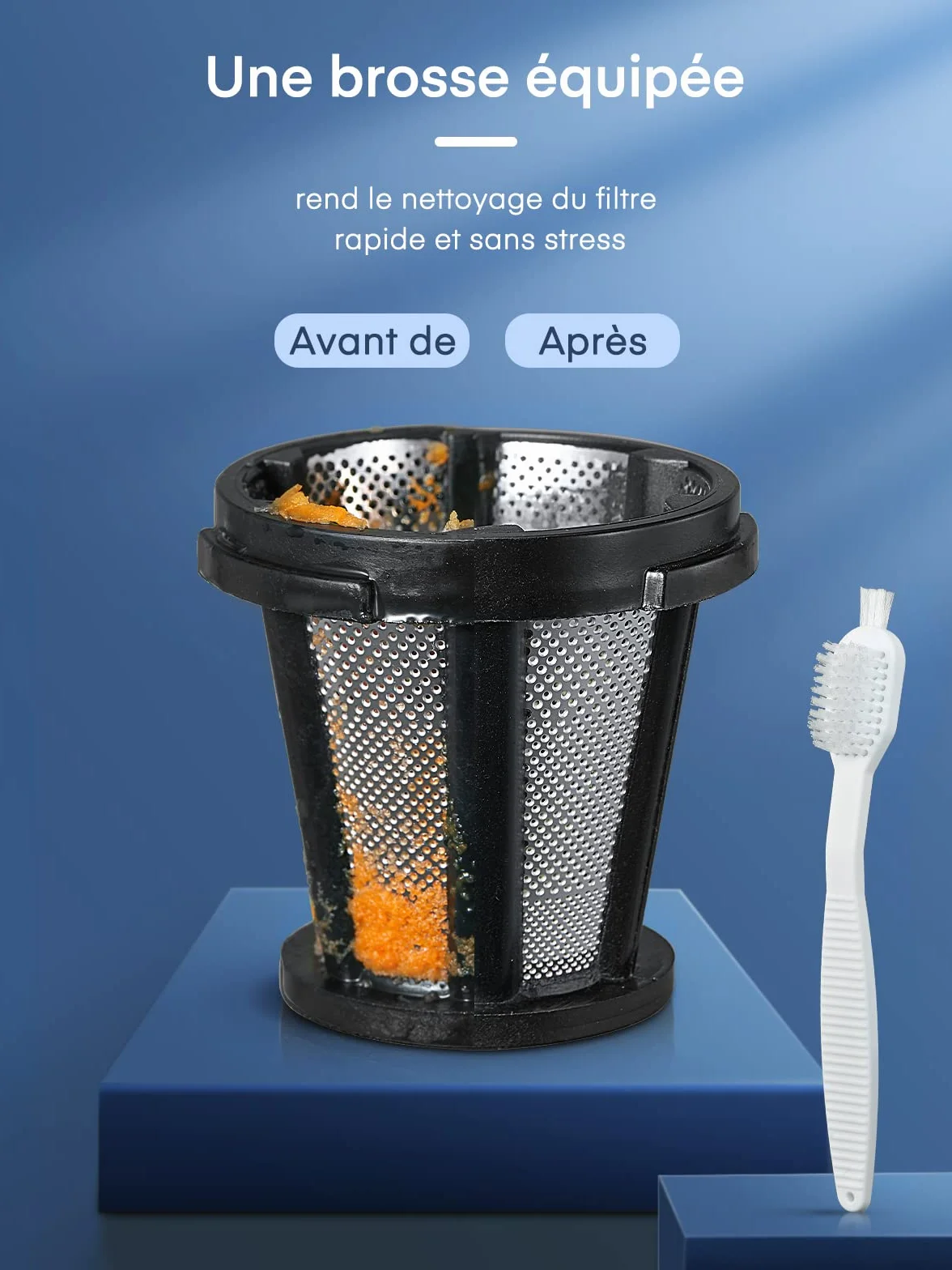 Extracteur de Jus de Fruits et Légumes, Slow Juicer Nutriments Maximaux 90% Pureté, Fonction Inverse