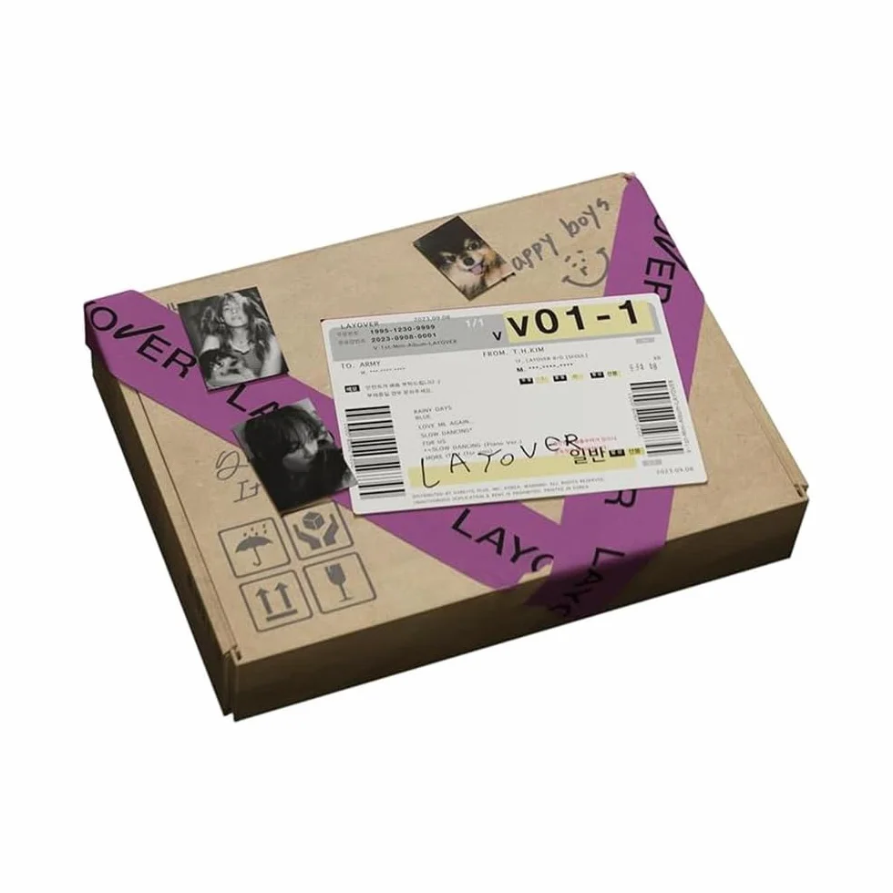BTS V Layover Ver. 3 PURPLE 1st Solo Album CD Photocards Poster Letter Photobook Postcards Lyric Book Checklist Extra Photocards Pocket Mirror