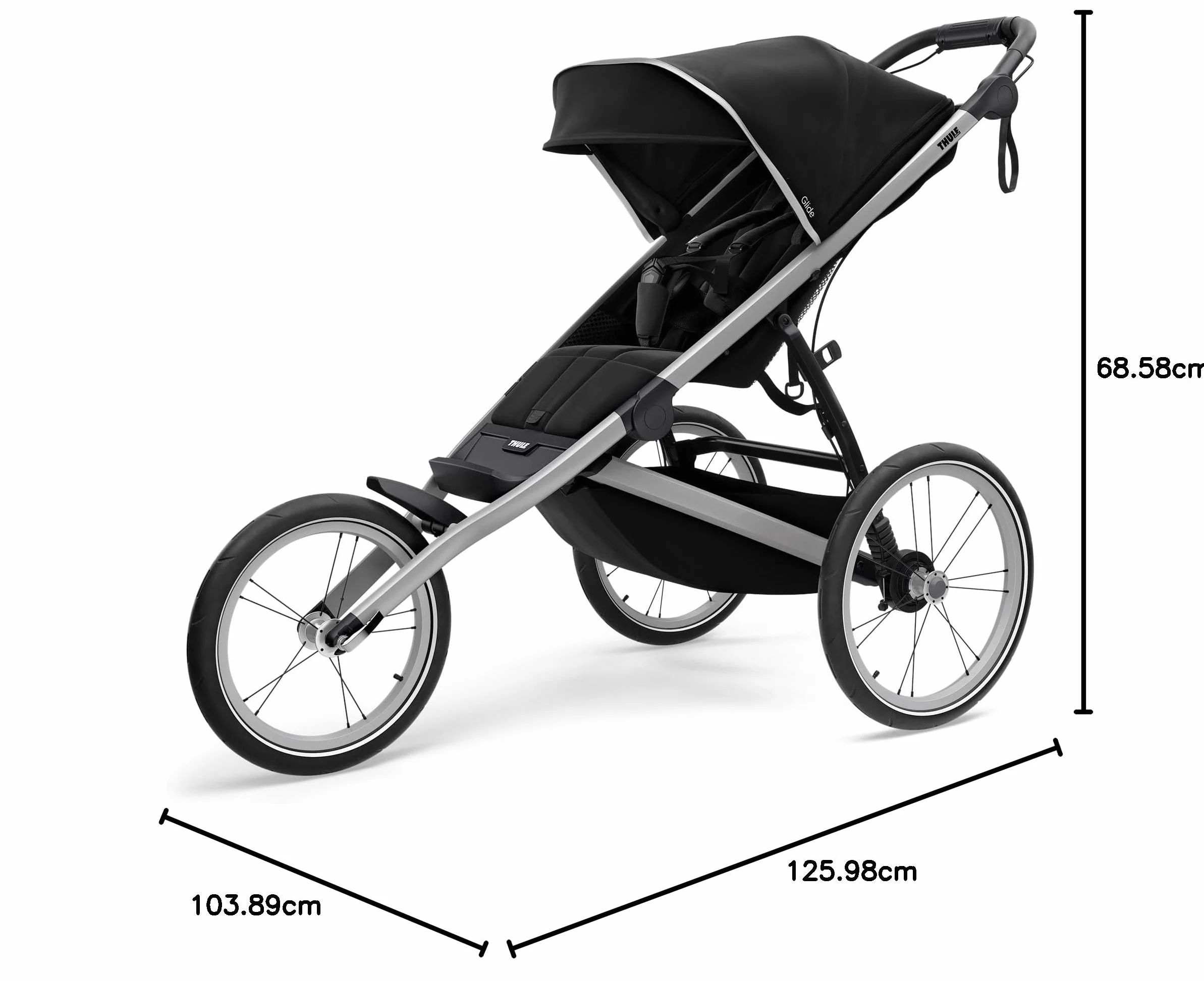 Thule Glide2 Jet Poussette Noir Uni Mixte Adulte