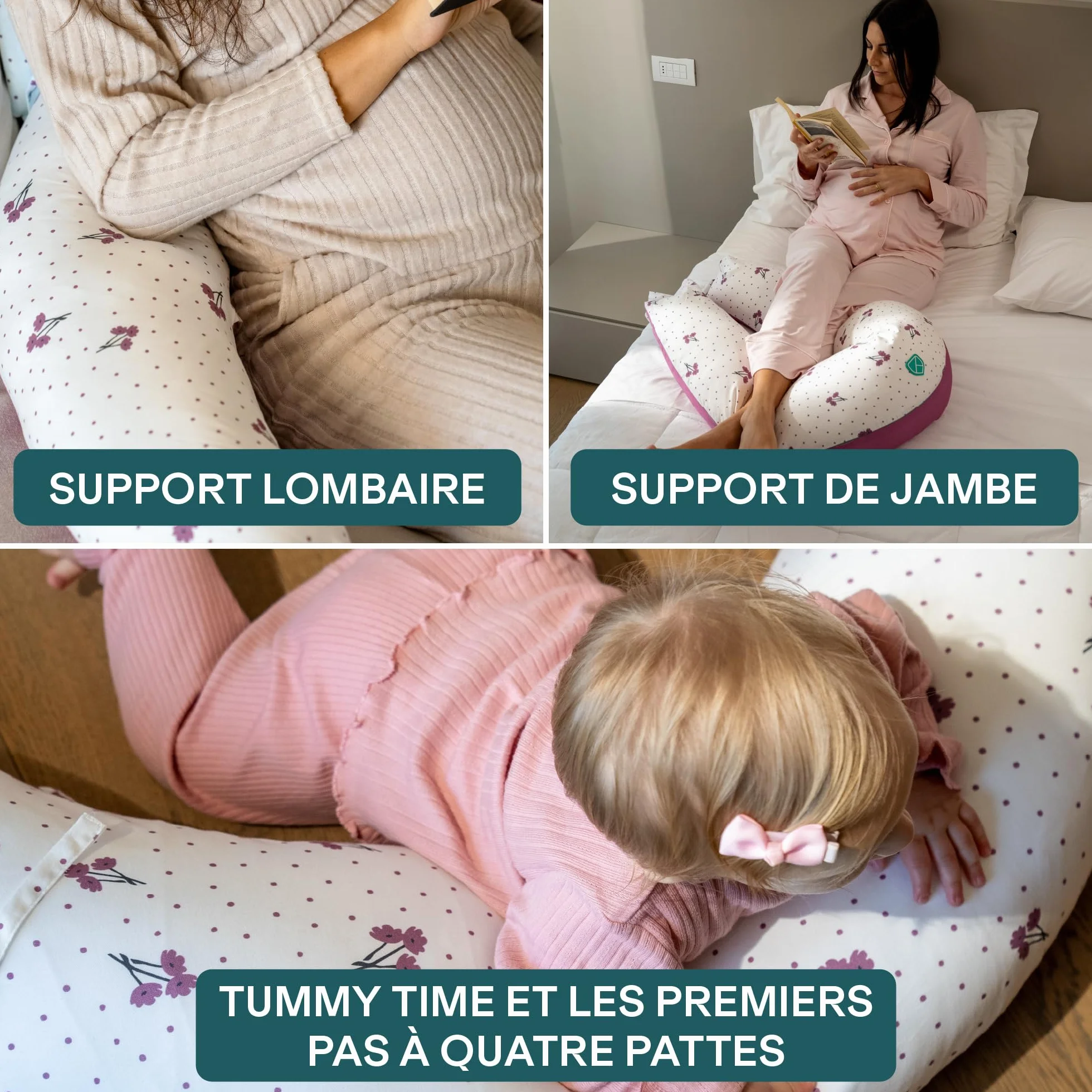 KOALA BABYCARE Coussin de Grossesse XXL - Coussin Allaitement Multifonctionnel - Housse Amovible 100% Coton