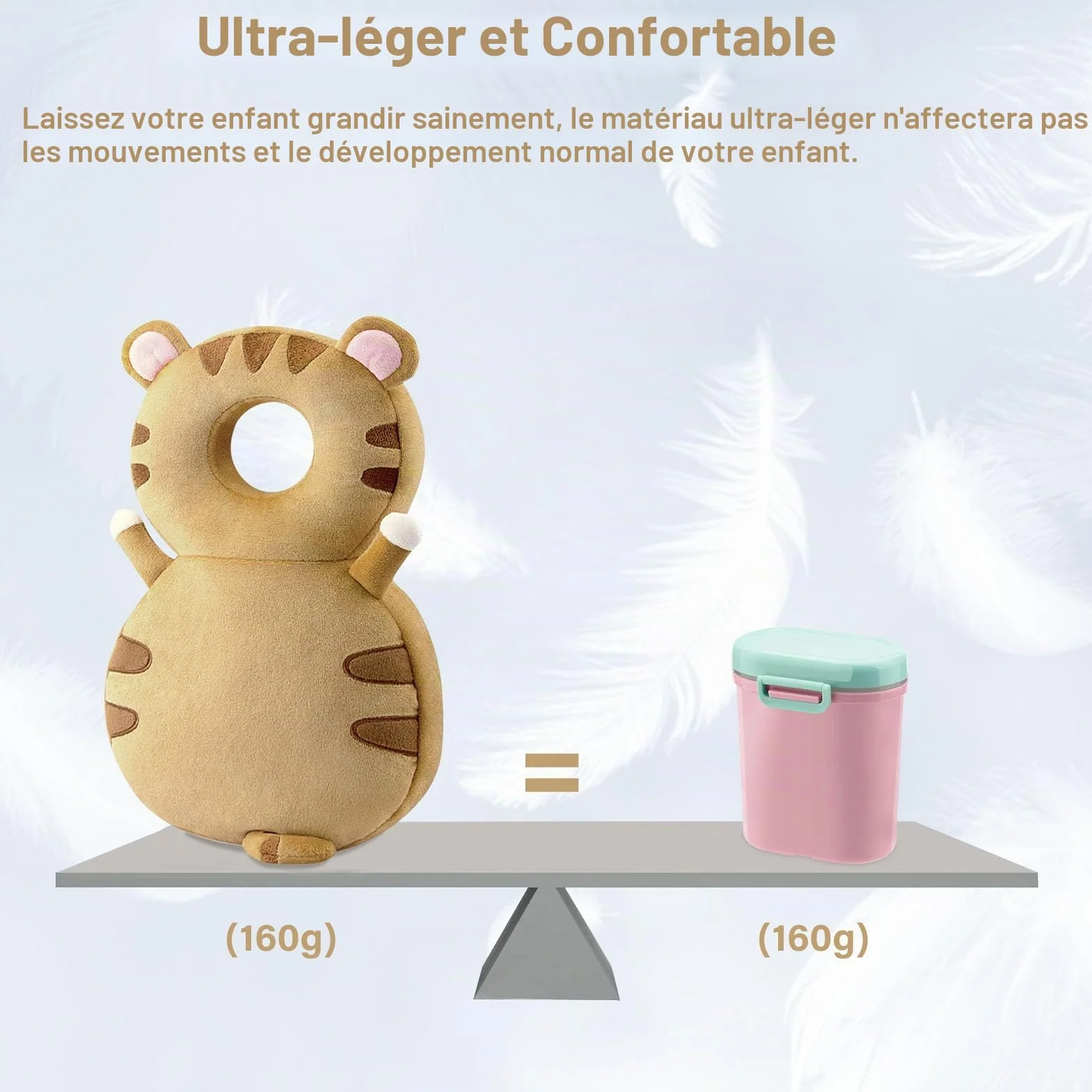 Protege Tete Bebe Chute Coussin Anti Chute Bebe Sac a Dos Protection Tete Bebe Coussins de Securite Reglables Anti Choc Baby Head Protector pour Enfants Marche Tout-Petits 4-24 Mois
