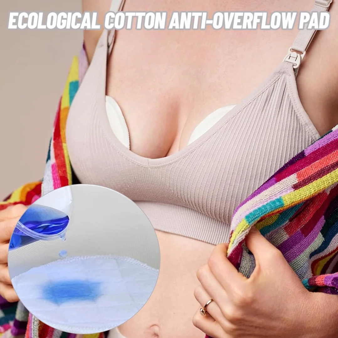 Coussinets d'allaitement en Fibres de Bambou Organique Lavables Réutilisables Hypoallergéniques Super Absorbants 10pcs avec Sac à linge et Sac de rangement