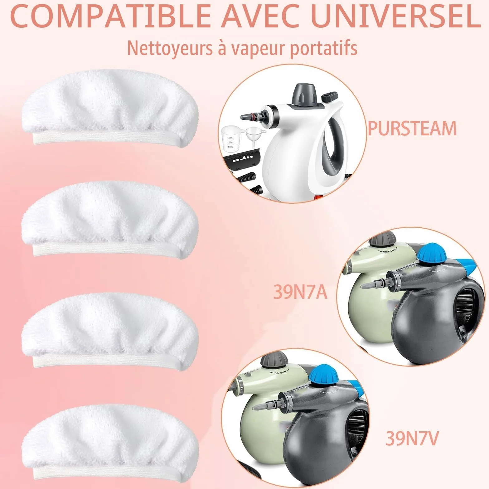 Lot de 10 accessoires pour nettoyeur à vapeur, chiffons en microfibre de rechange